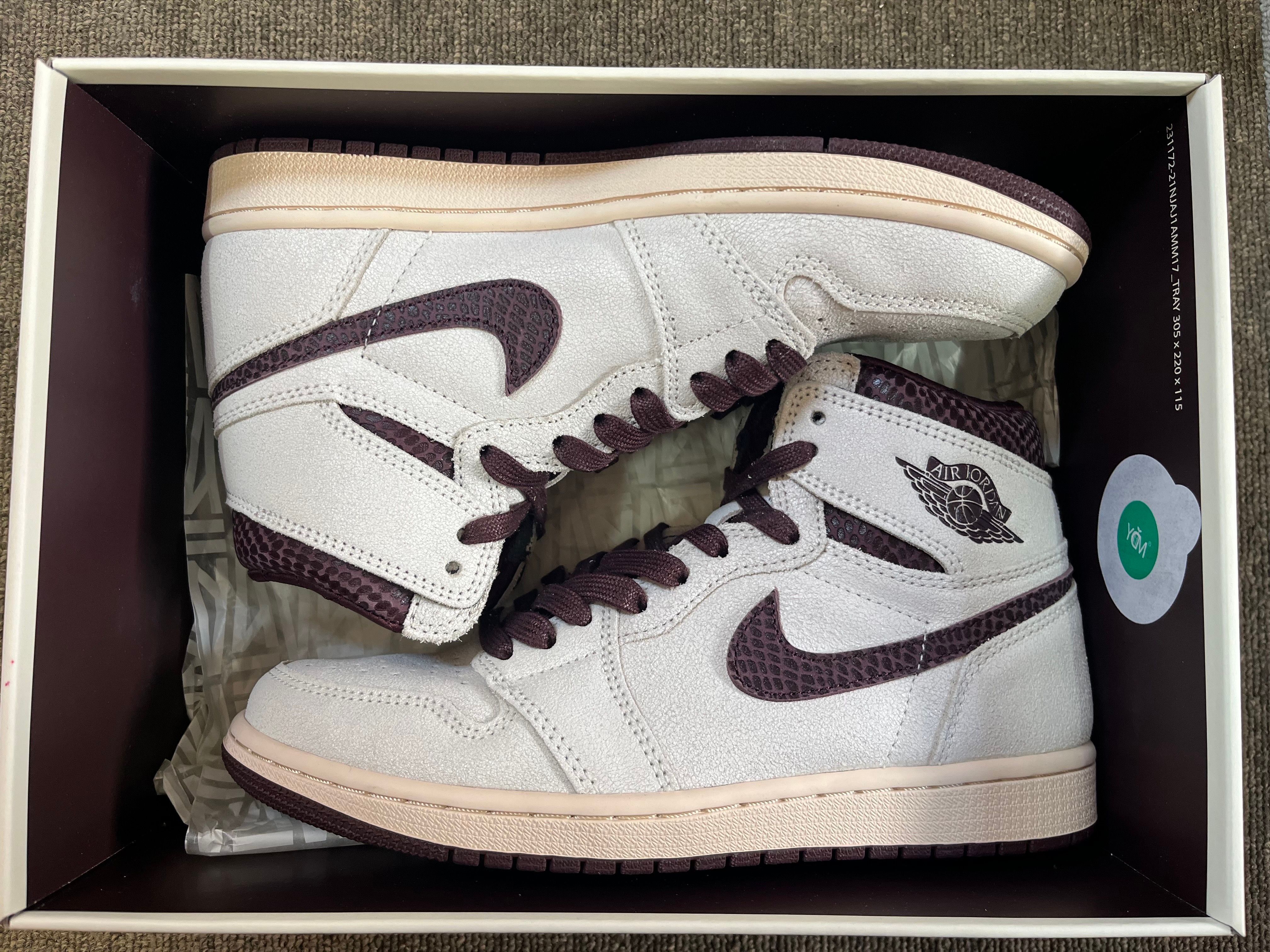 A Ma Maniere × Nike Air Jordan 1 Retro High OG "Sail and Burgundy"