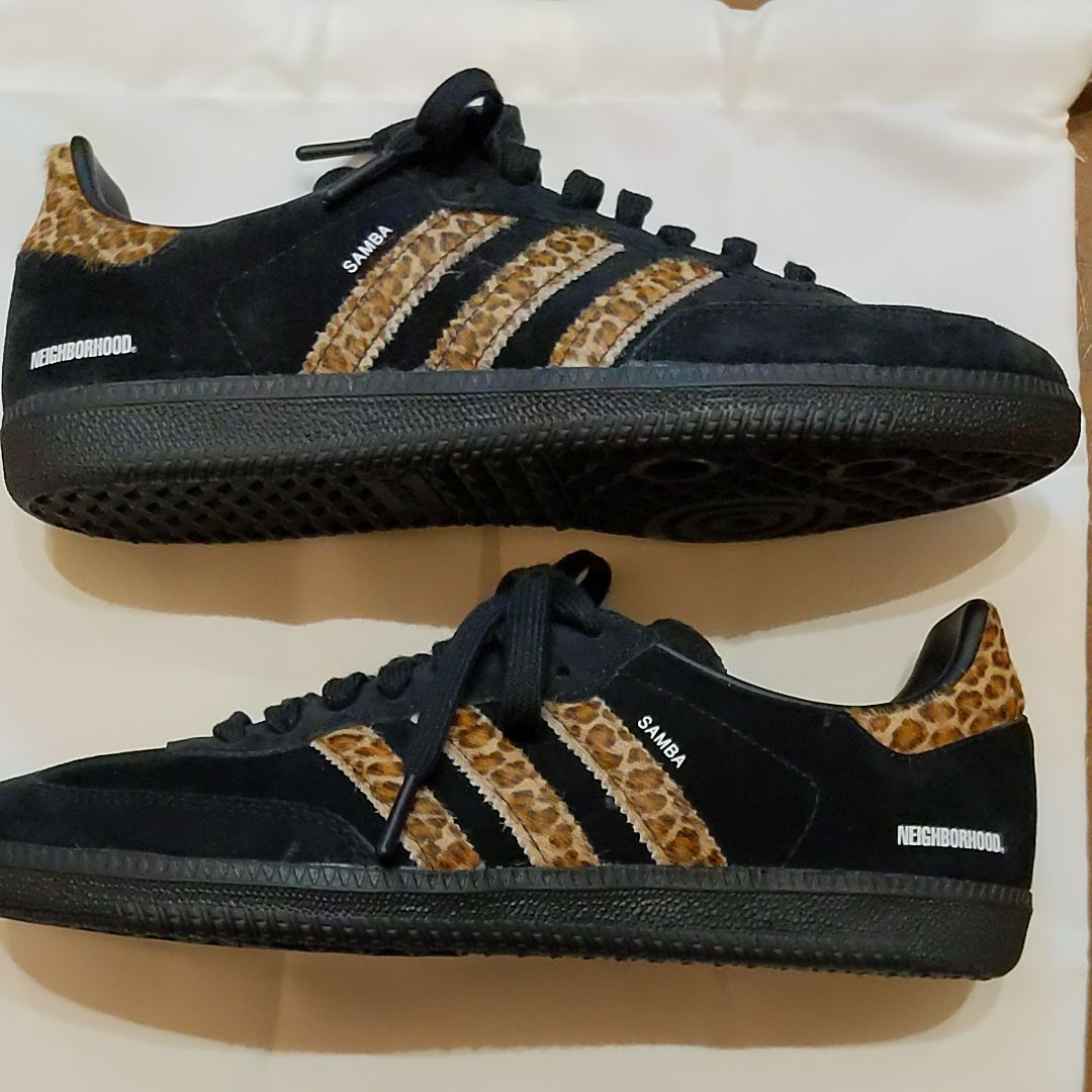 END. × NEIGHBORHOOD × adidas Samba "Core Black/Leopard"