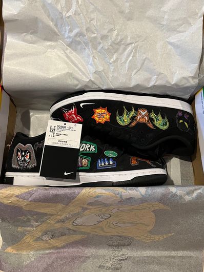 Neck face × Nike SB Dunk Low "Black/White/Multi Color"