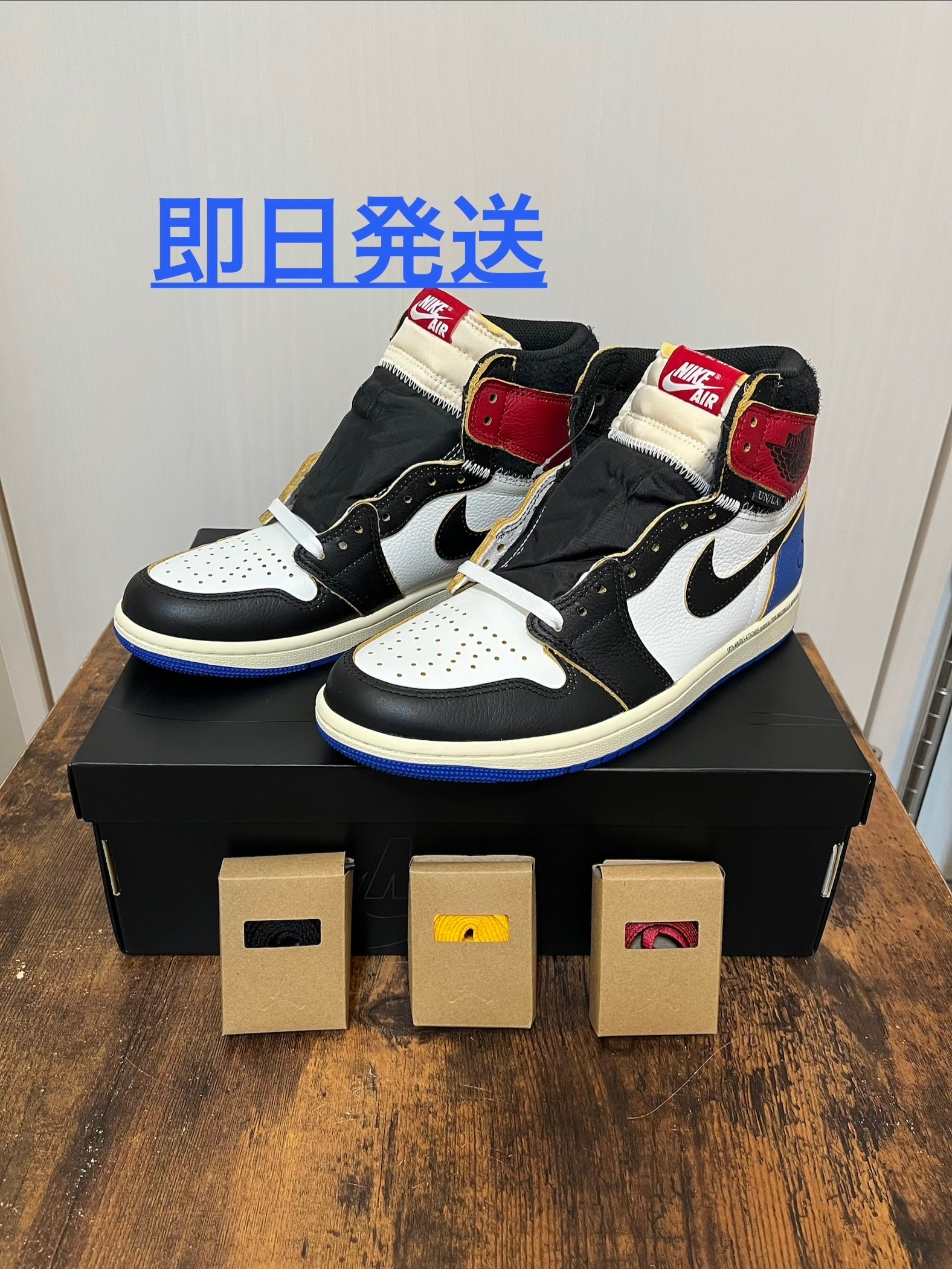 fragment design × UNION × Nike Air Jordan 1 High OG "Black/Varsity Red"