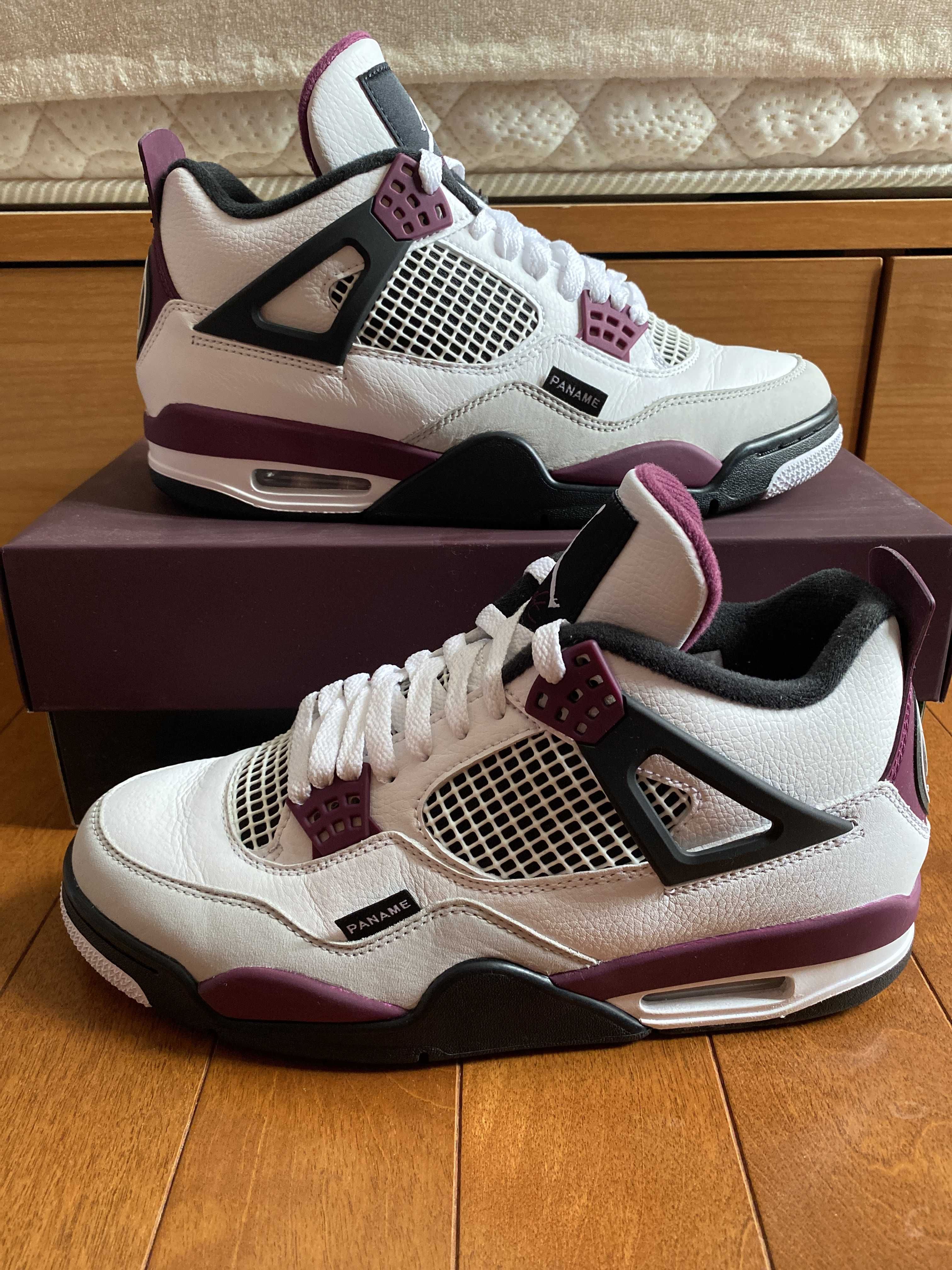 Paris Saint Germain ×Nike Air Jordan 4 Retro "White/Bordeaux/Neutral Gray"
