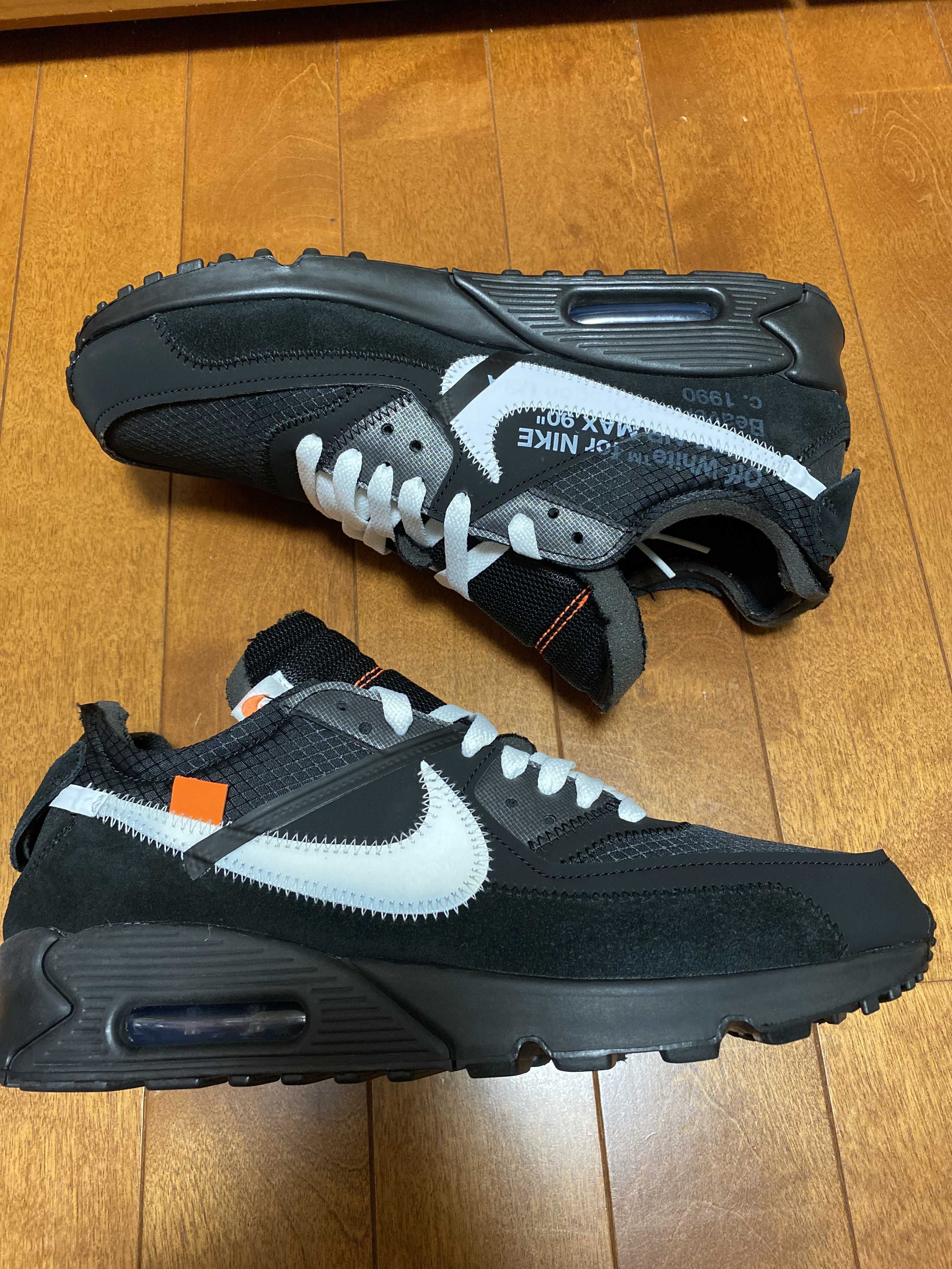 Off-White × Nike Air Max 90 "Black/Black-Cone-White"