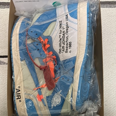 Off-White × Nike Air Jordan 1 High UNC "White/Dark Powder Blue"