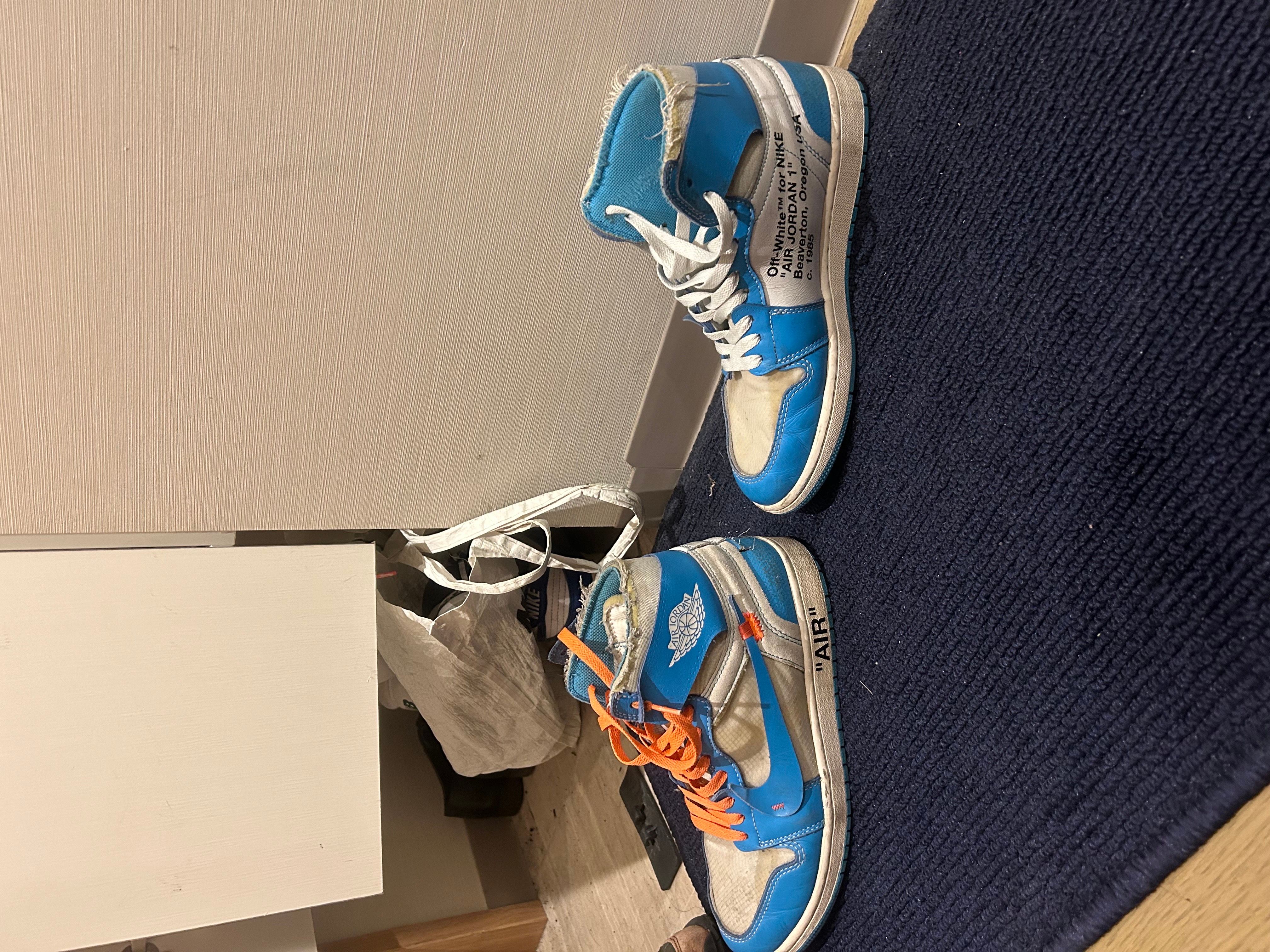 Off-White × Nike Air Jordan 1 High UNC "White/Dark Powder Blue"
