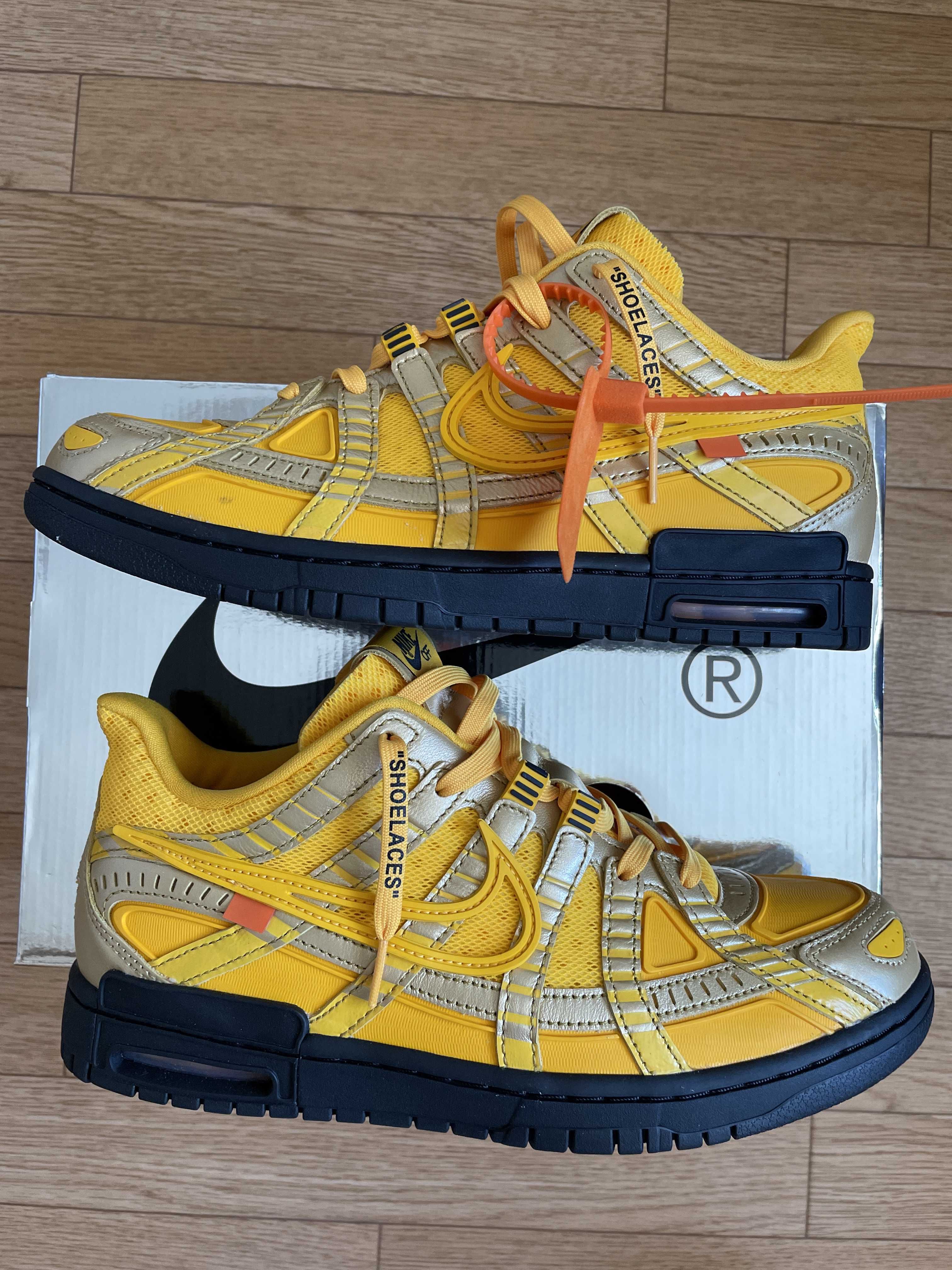 Off-White × Nike Air Rubber Dunk "University Gold"
