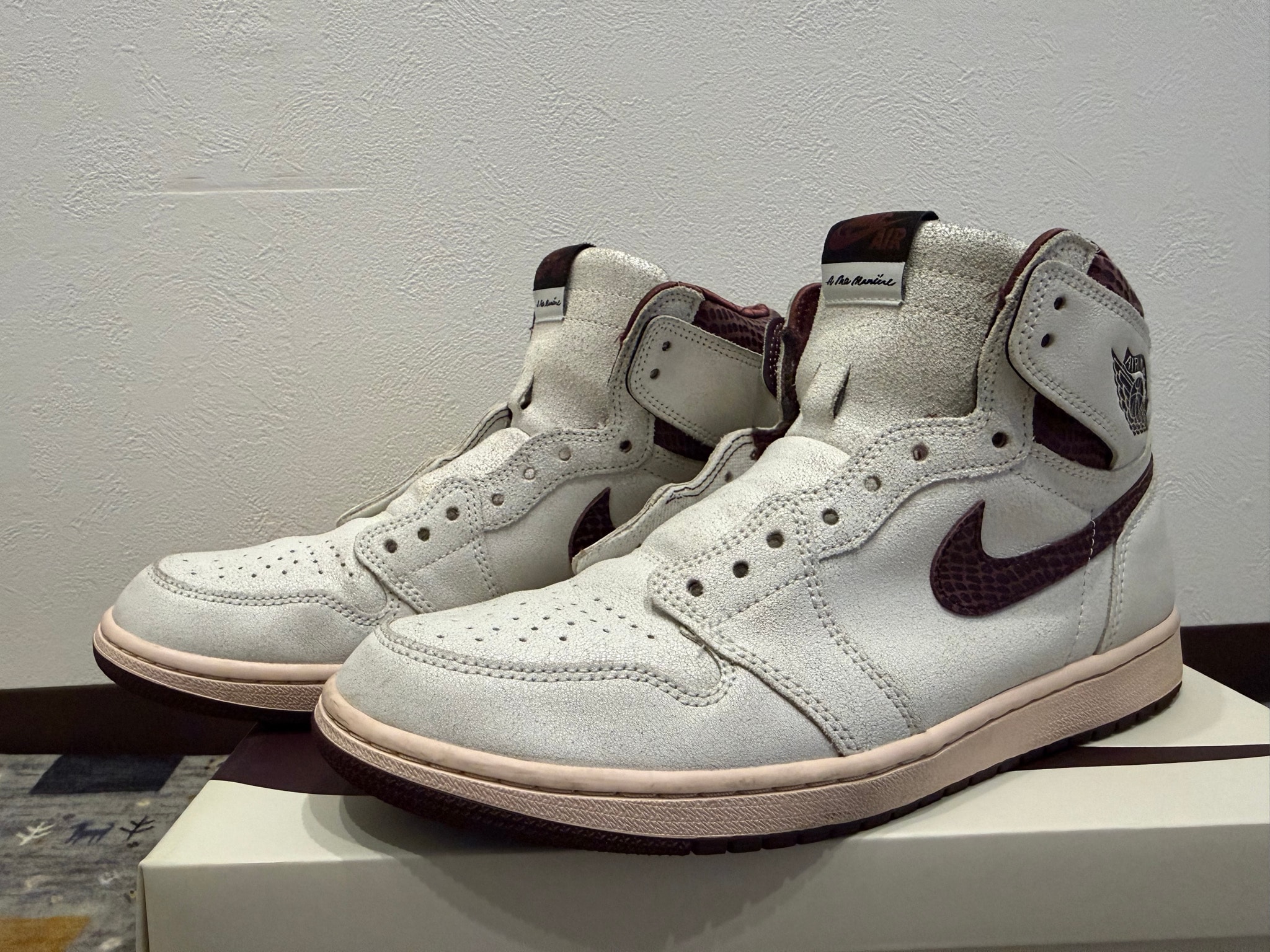 A Ma Maniere × Nike Air Jordan 1 Retro High OG "Sail and Burgundy"