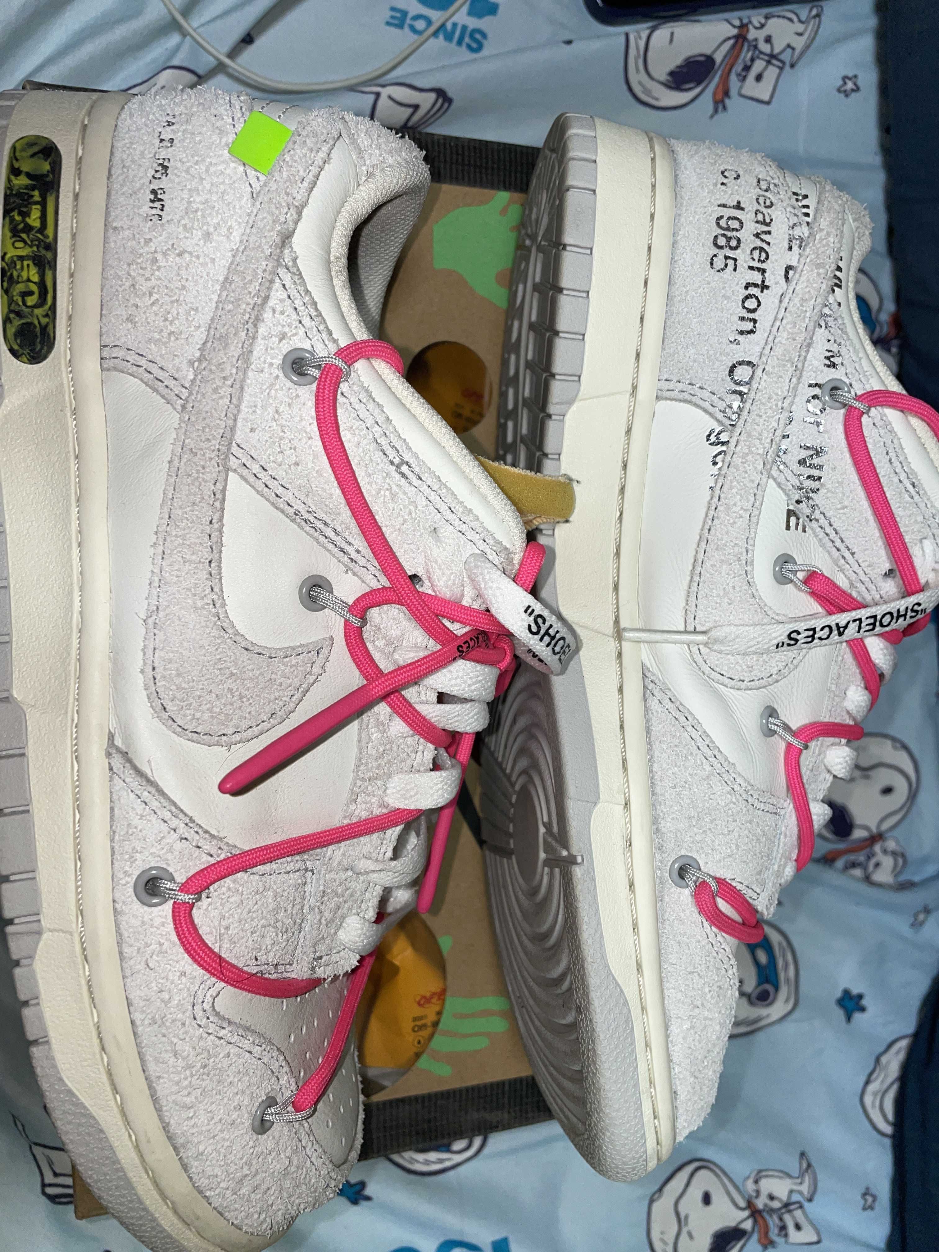 Off-White × Nike Dunk Low "Sail/Neutral Gray/Hyper Pink"