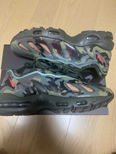 Supreme × Nike Air Max 96 "Dark Army Camo/Speed Red/Clear"