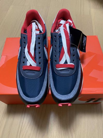 UNDERCOVER × sacai × Nike LD Waffle "Midnight Spruce/Pale Ivory-Dark Grey-University Red"