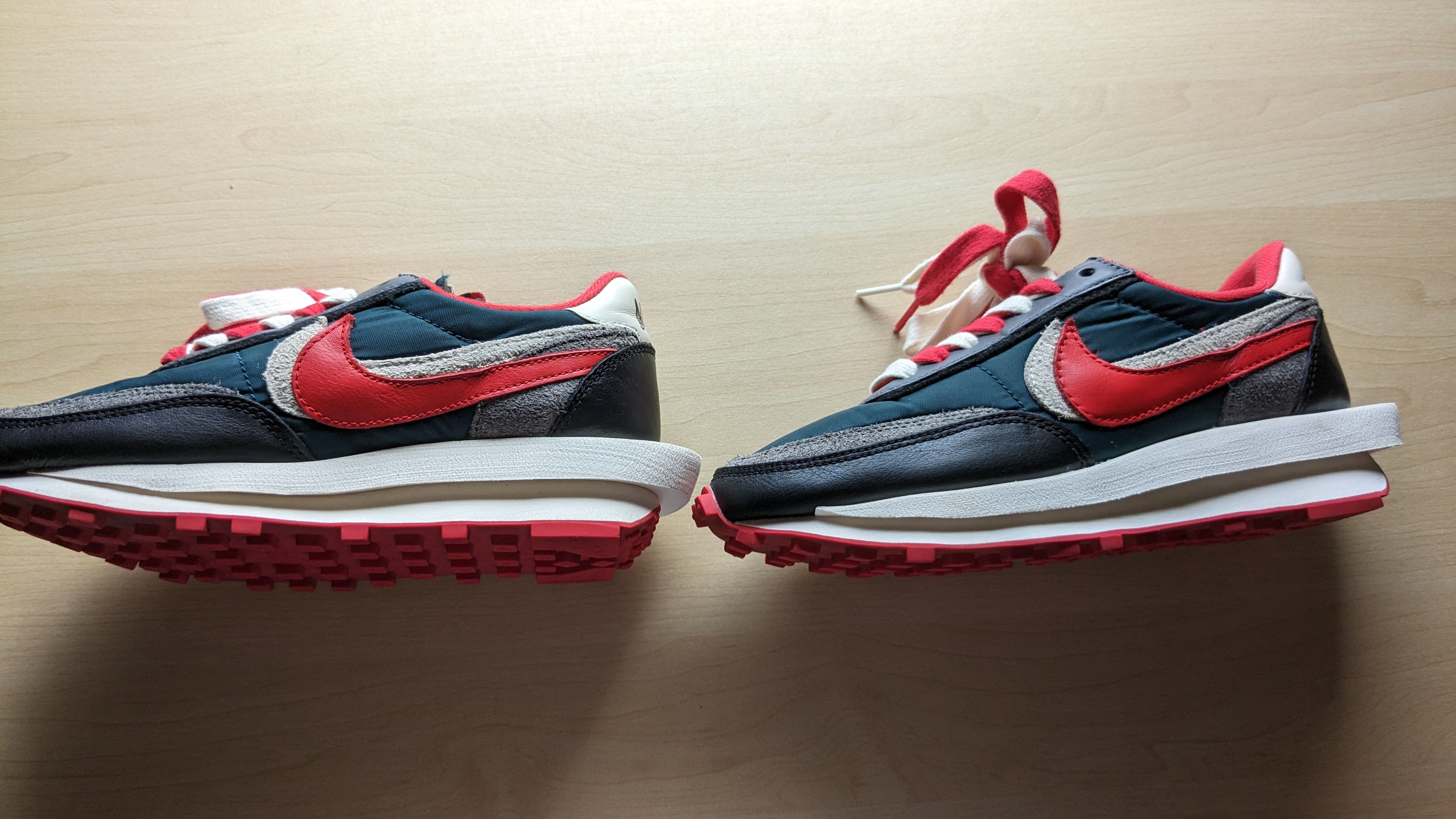 UNDERCOVER × sacai × Nike LD Waffle "Midnight Spruce/Pale Ivory-Dark Grey-University Red"