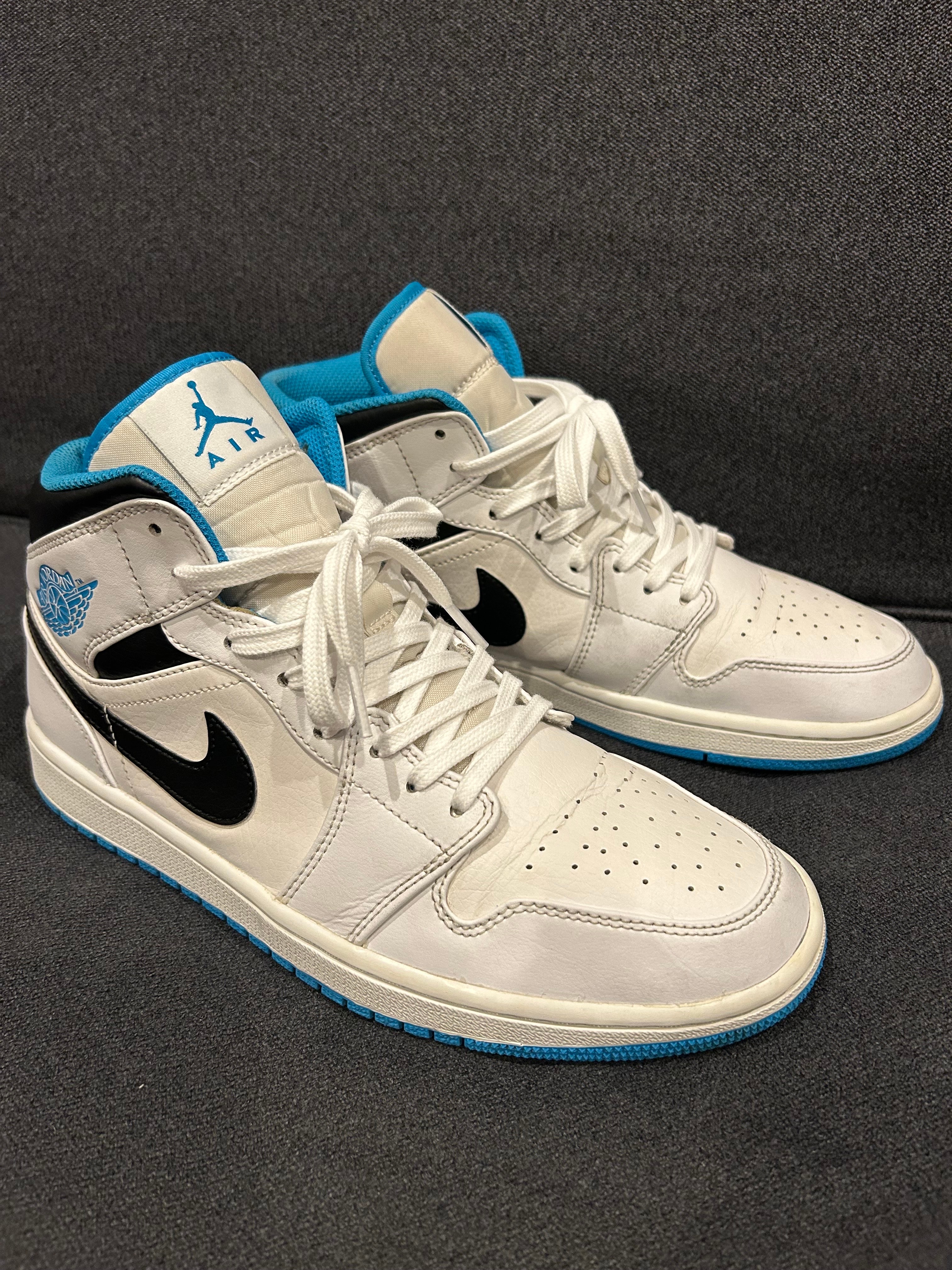 Nike Air Jordan 1 Mid "White/Laser blue"