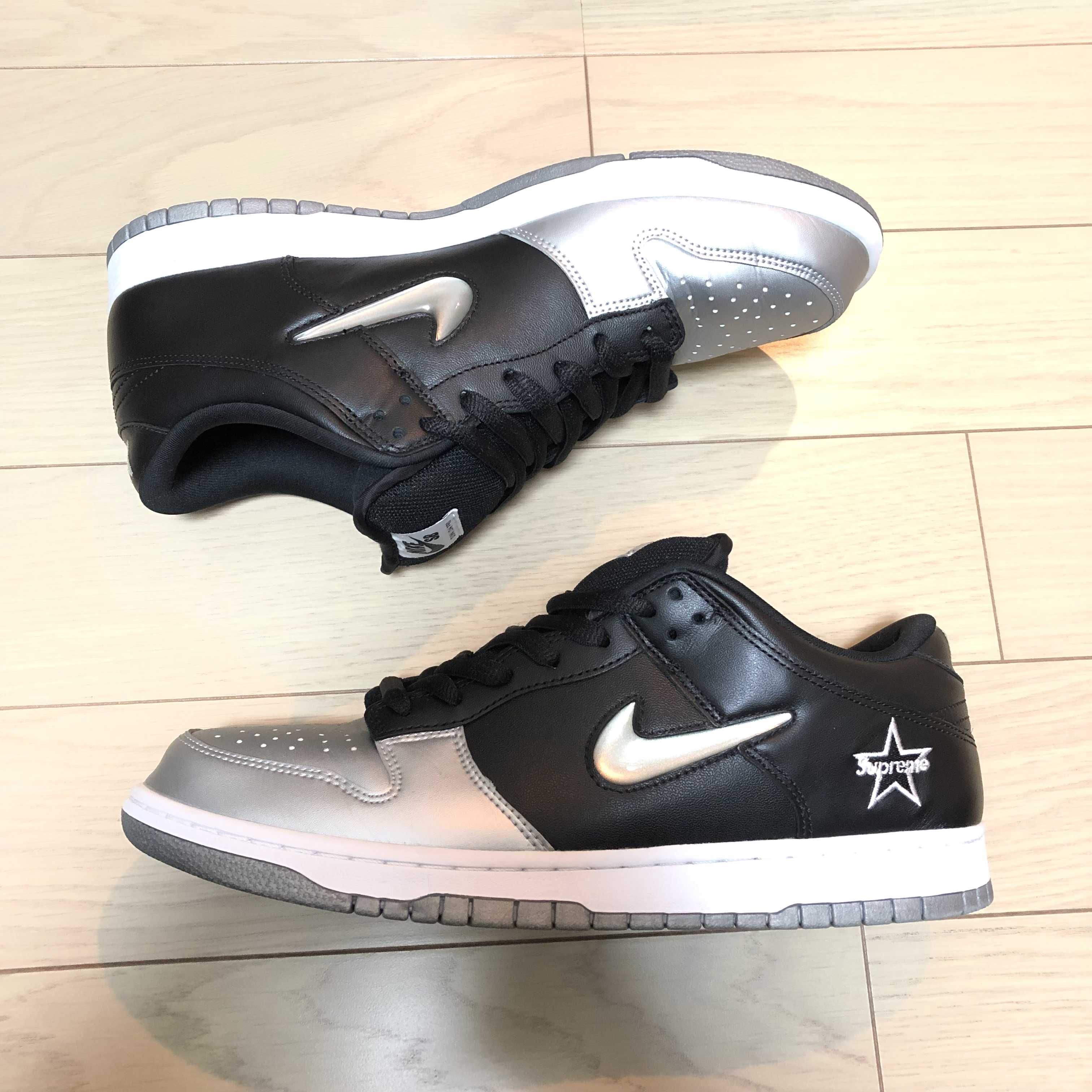 Supreme × Nike Dunk Low "Metallic Silver/Black"