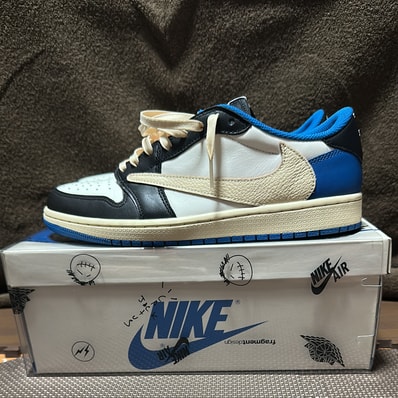 Travis Scott × fragment design × Nike Air Jordan 1 Low OG SP "Military Blue"