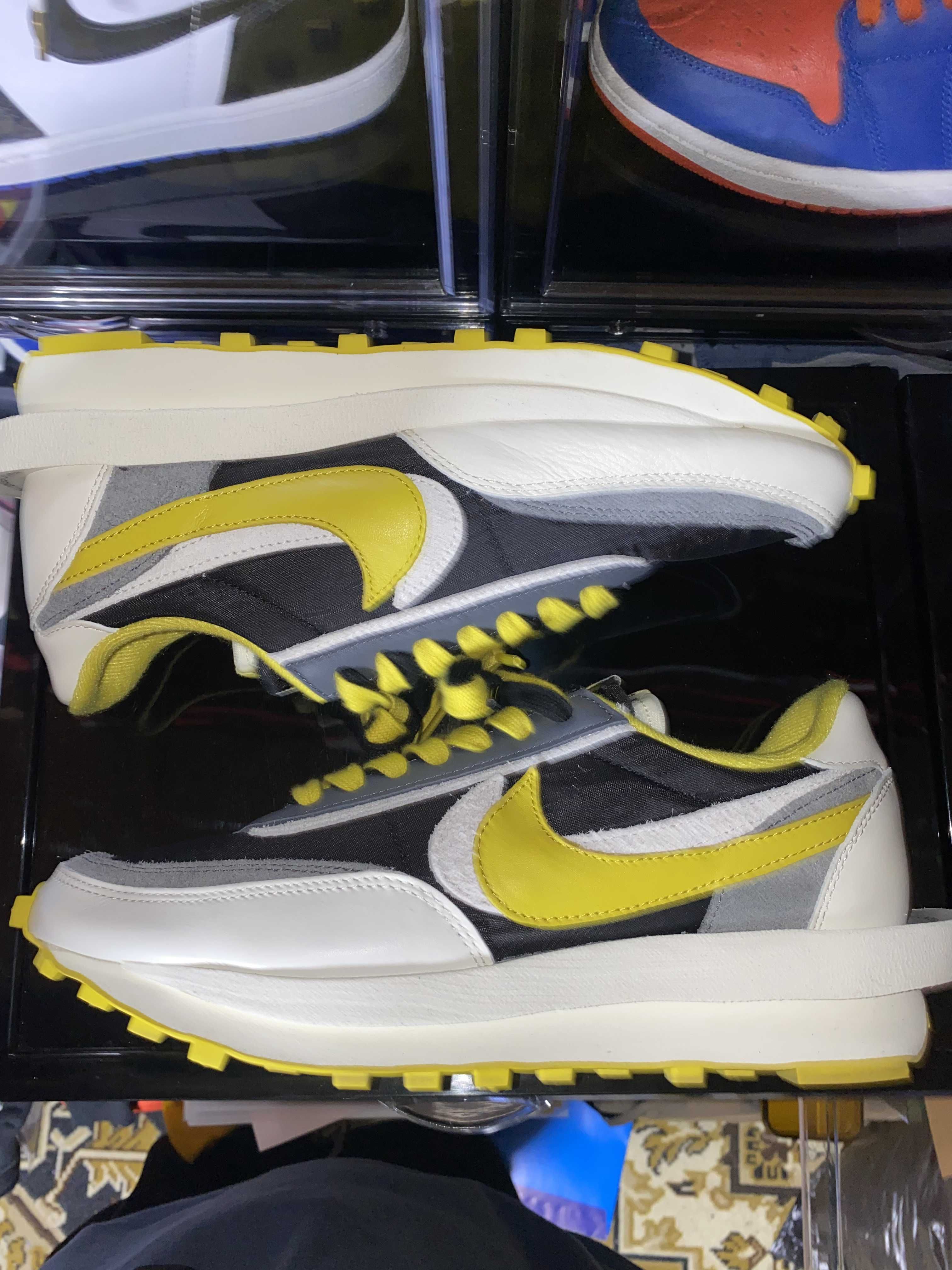 UNDERCOVER × sacai × Nike LD Waffle "Black/Sail-Dark Grey-Bright Citron"