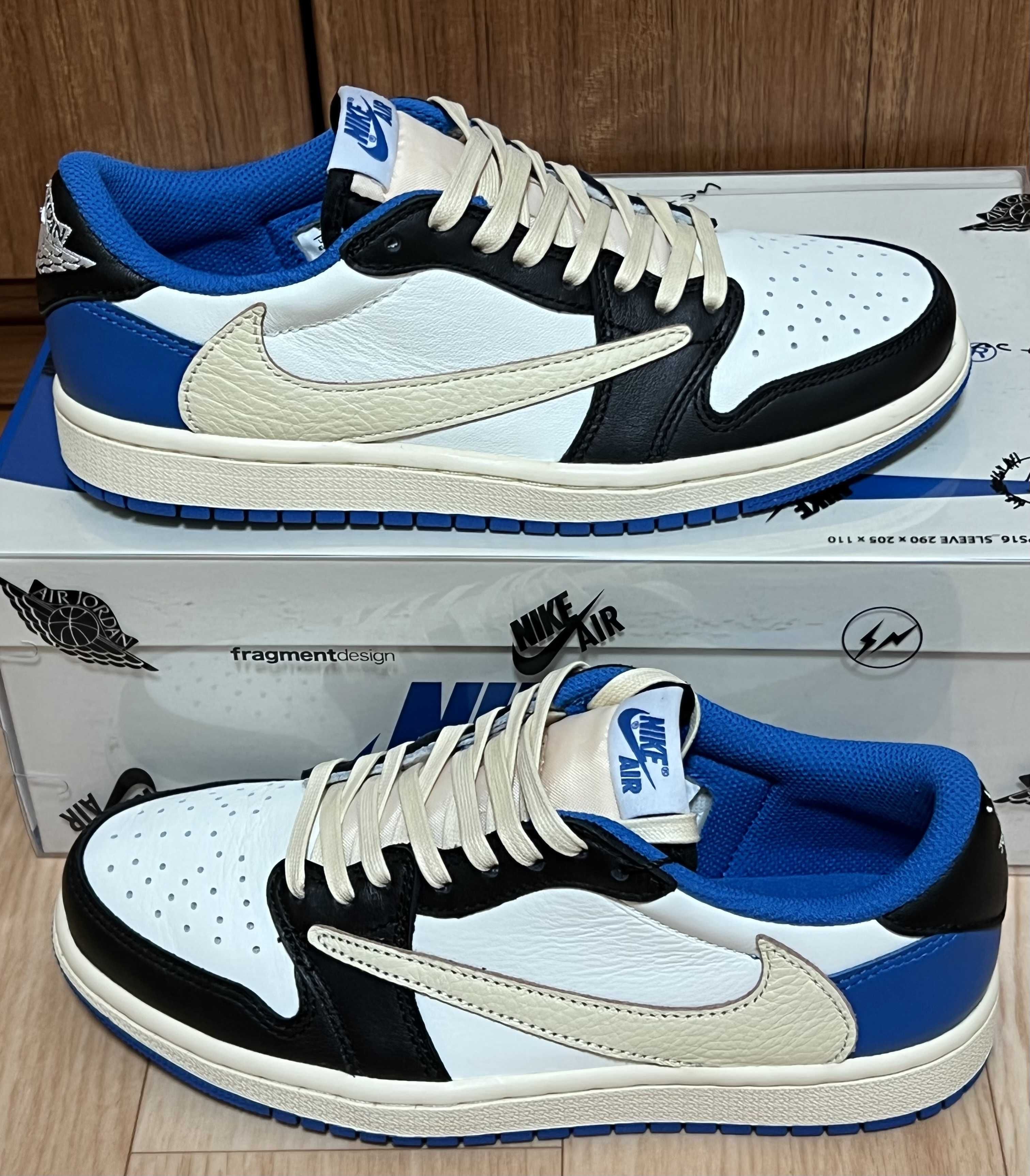 Travis Scott × fragment design × Nike Air Jordan 1 Low OG SP "Military Blue"