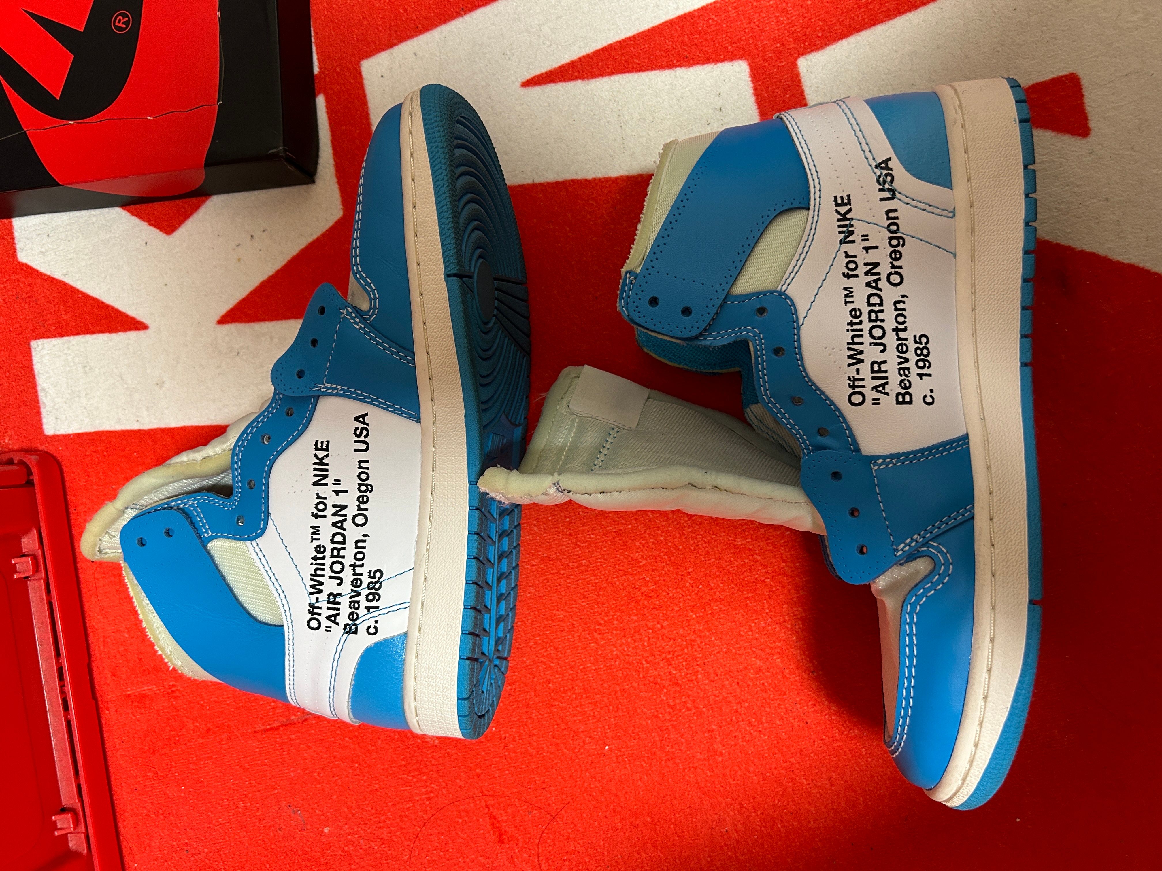 Off-White × Nike Air Jordan 1 High UNC "White/Dark Powder Blue"