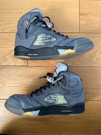 Off-White × Nike Air Jordan 5 "Black/Muslin/Fire Red"