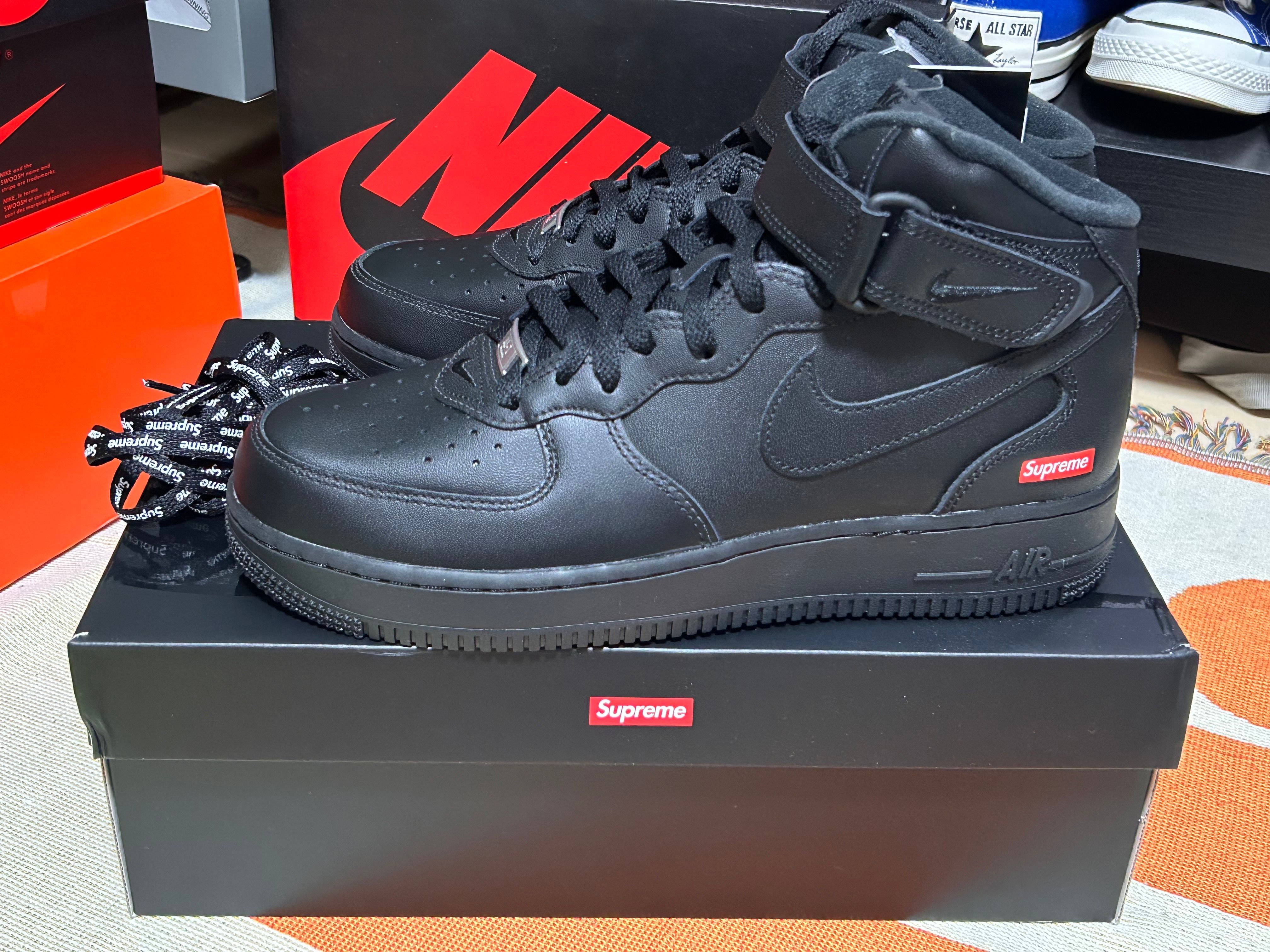 Supreme × Nike Air Force 1 Mid "Black" FW24