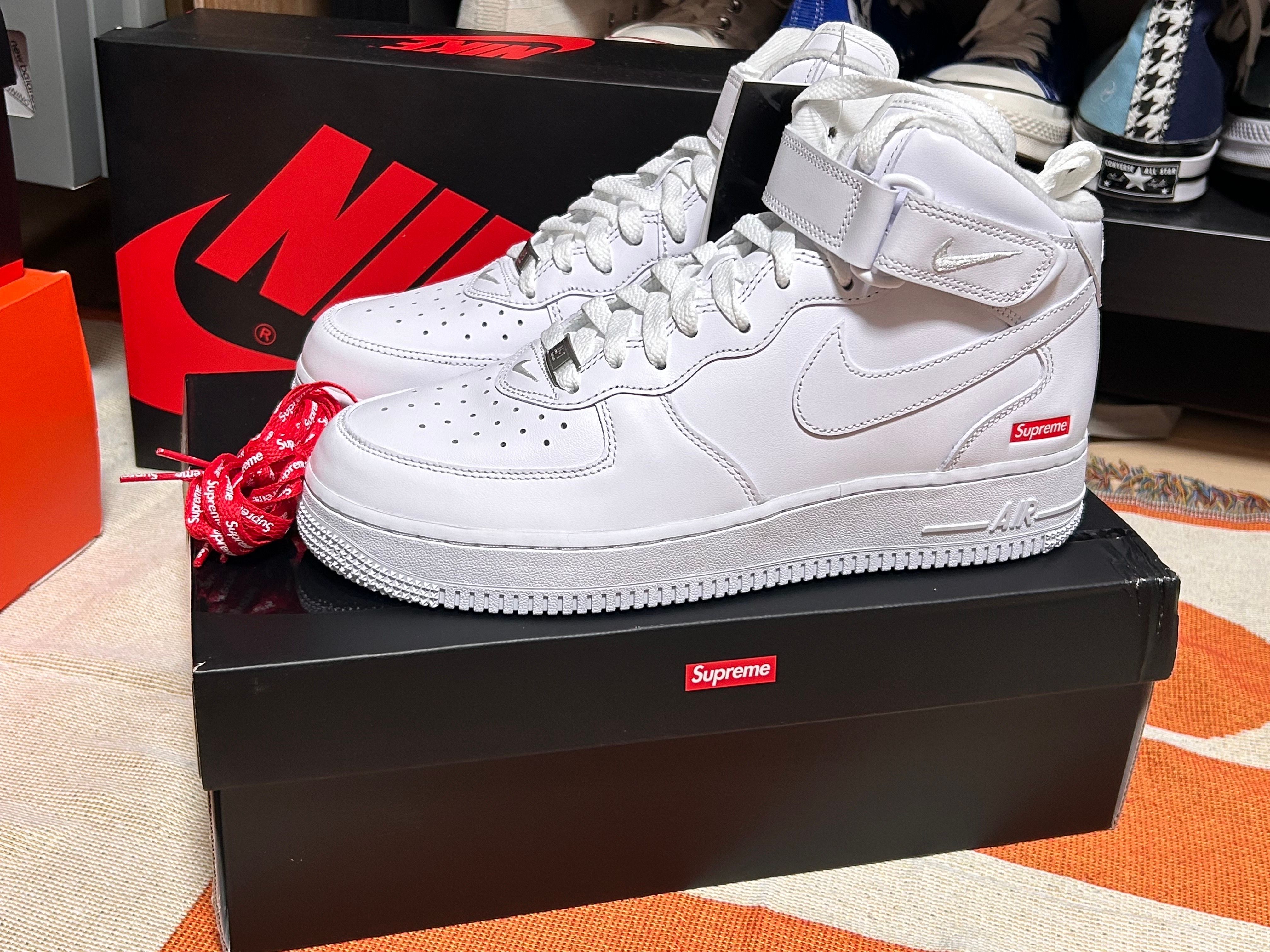 Supreme × Nike Air Force 1 Mid "White" FW24