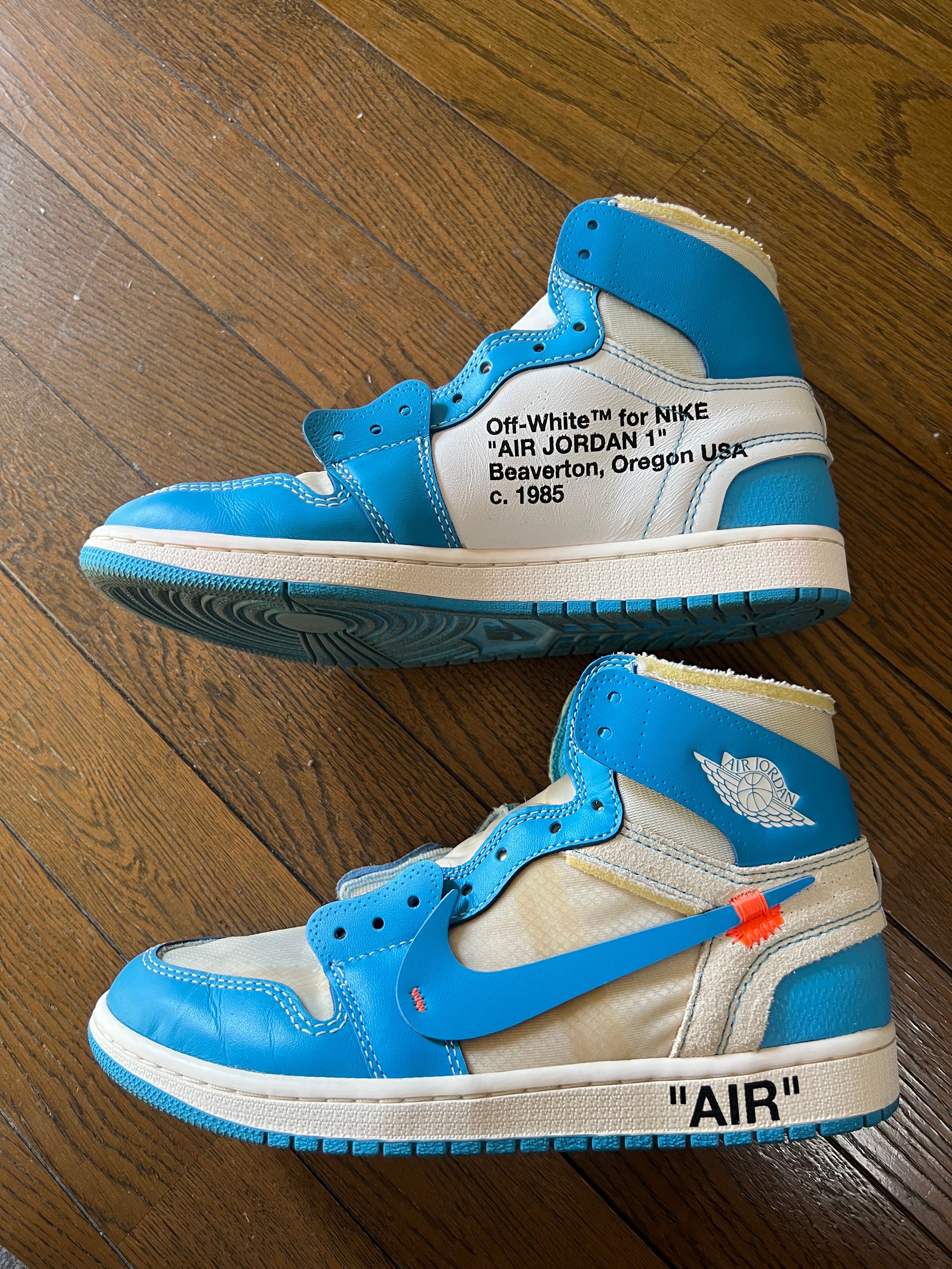 Off-White × Nike Air Jordan 1 High UNC "White/Dark Powder Blue"