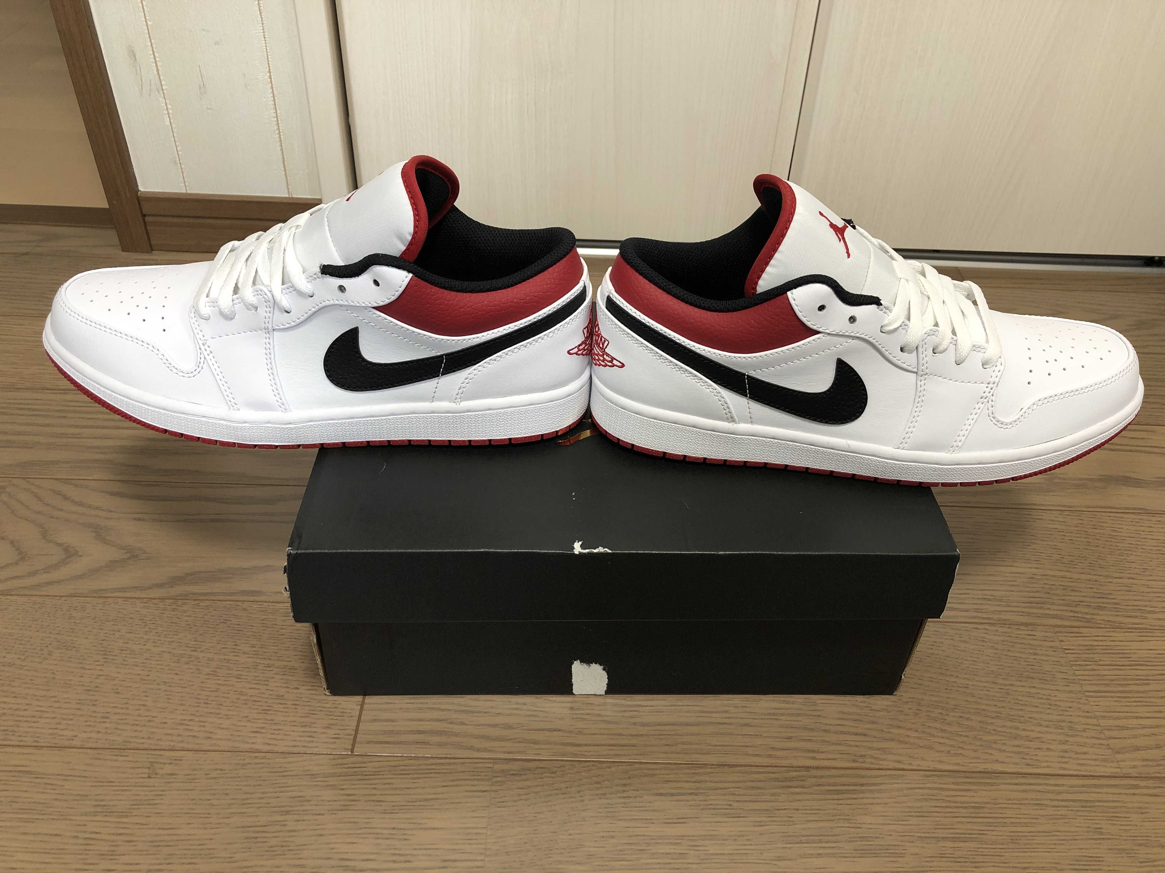 NIKE AIR JORDAN 1 LOW "WHITE/UNIVERSITY RED/BLACK"