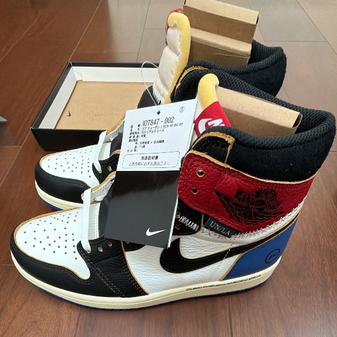fragment design × UNION × Nike Air Jordan 1 High OG "Black/Varsity Red"