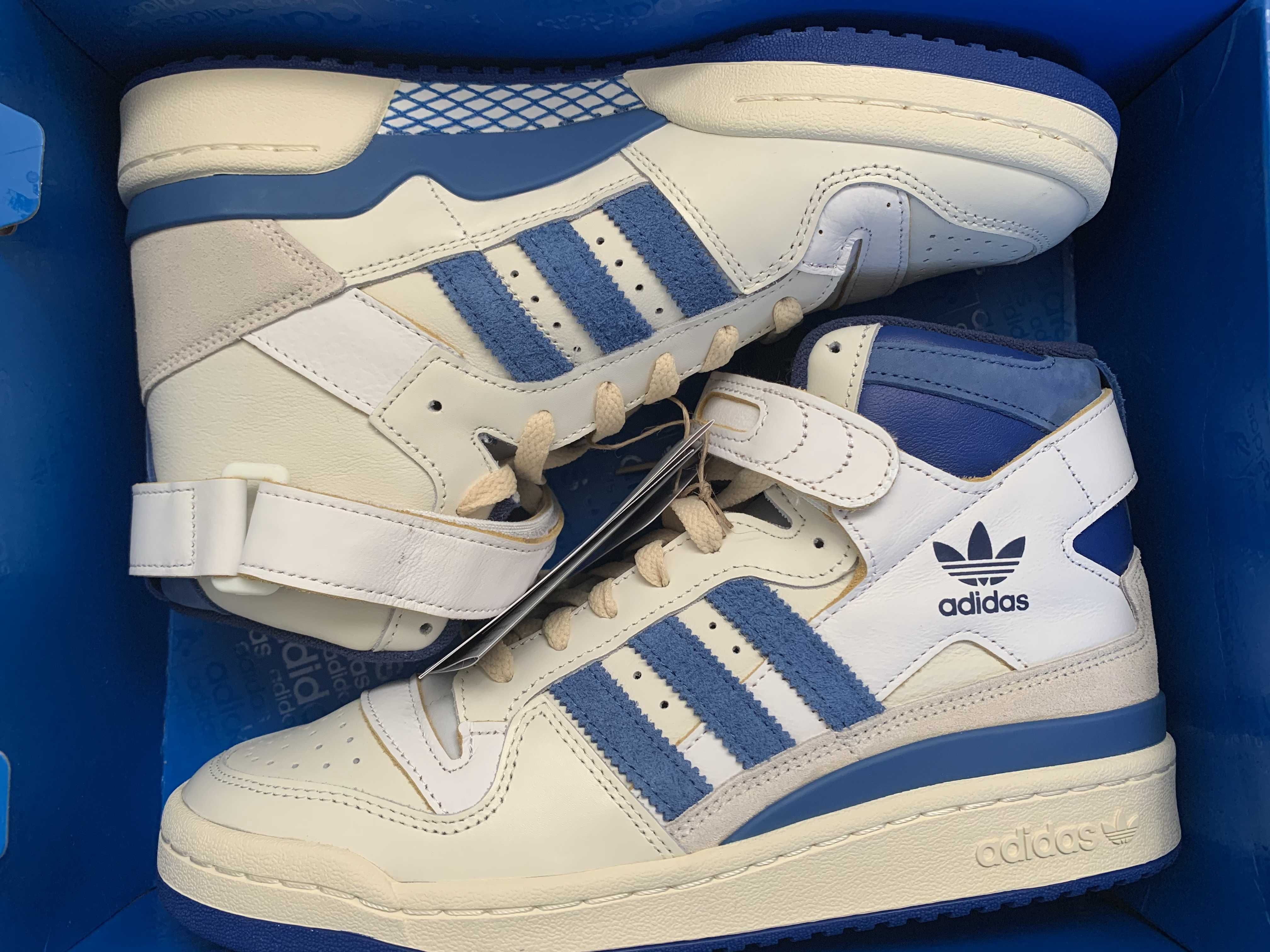 adidas Forum 84 High Blue Thread "Off White-Bright Blue/Footwear White"