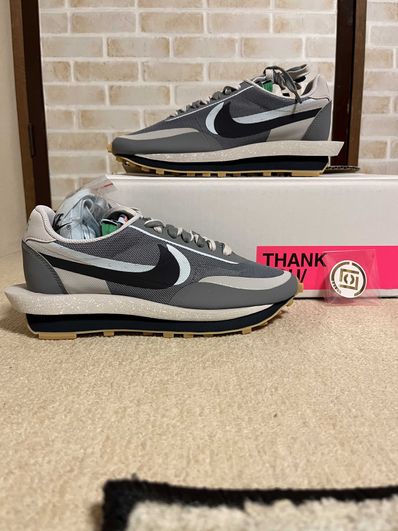 CLOT × Sacai × Nike LD Waffle "Grey Obsidian/Cool Grey"