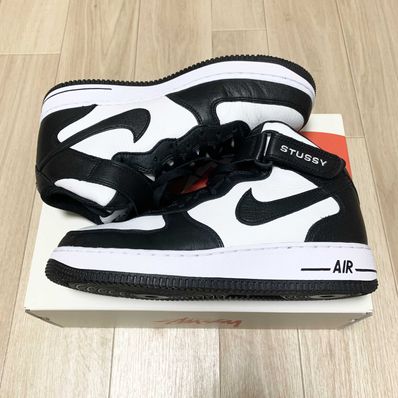 Stussy × Nike Air Force 1 Mid "Black and Light Bone"