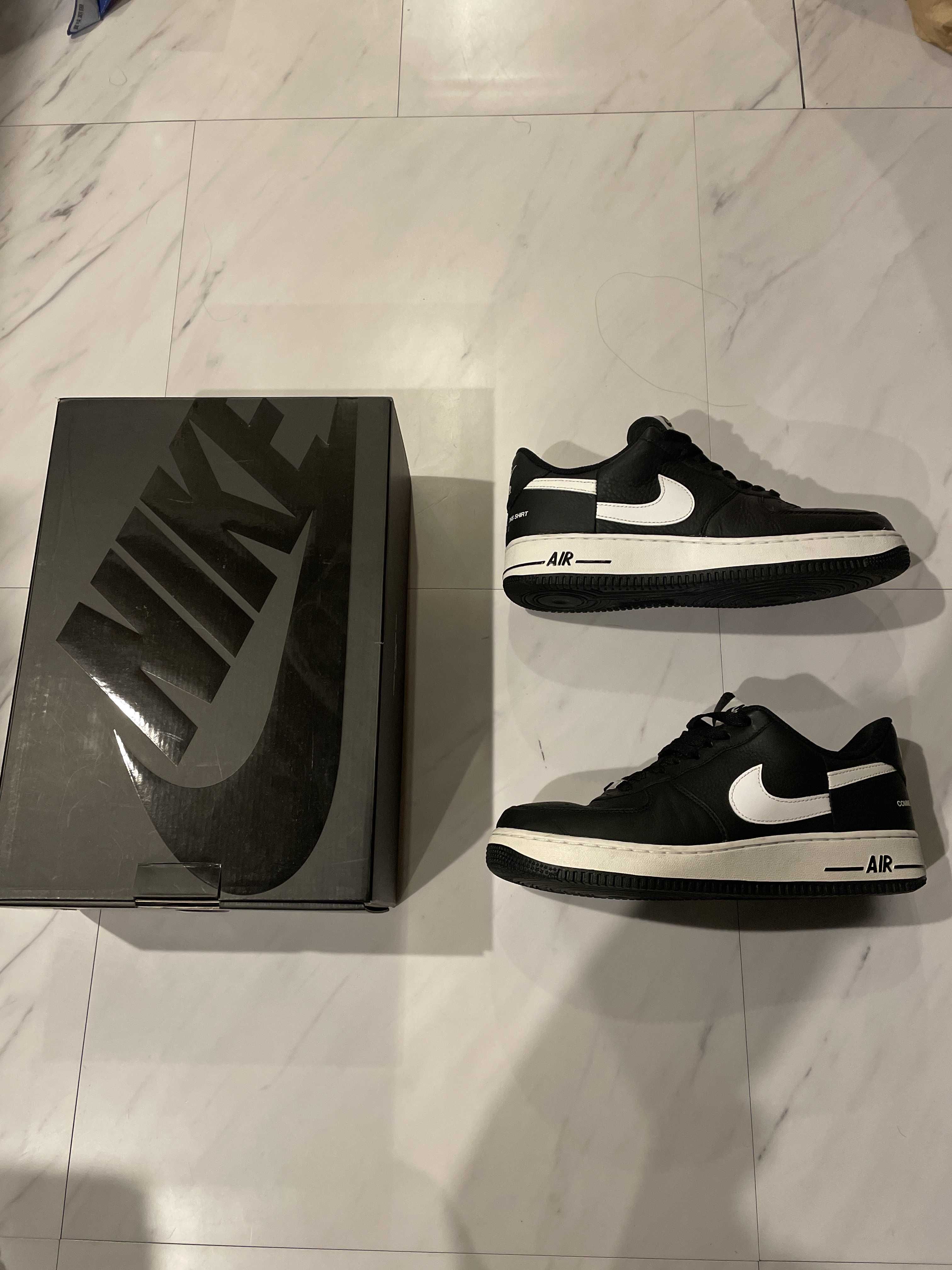 Supreme × COMME des GARCONS SHIRT × Nike Air Force 1 Low "Black/White" (2018)