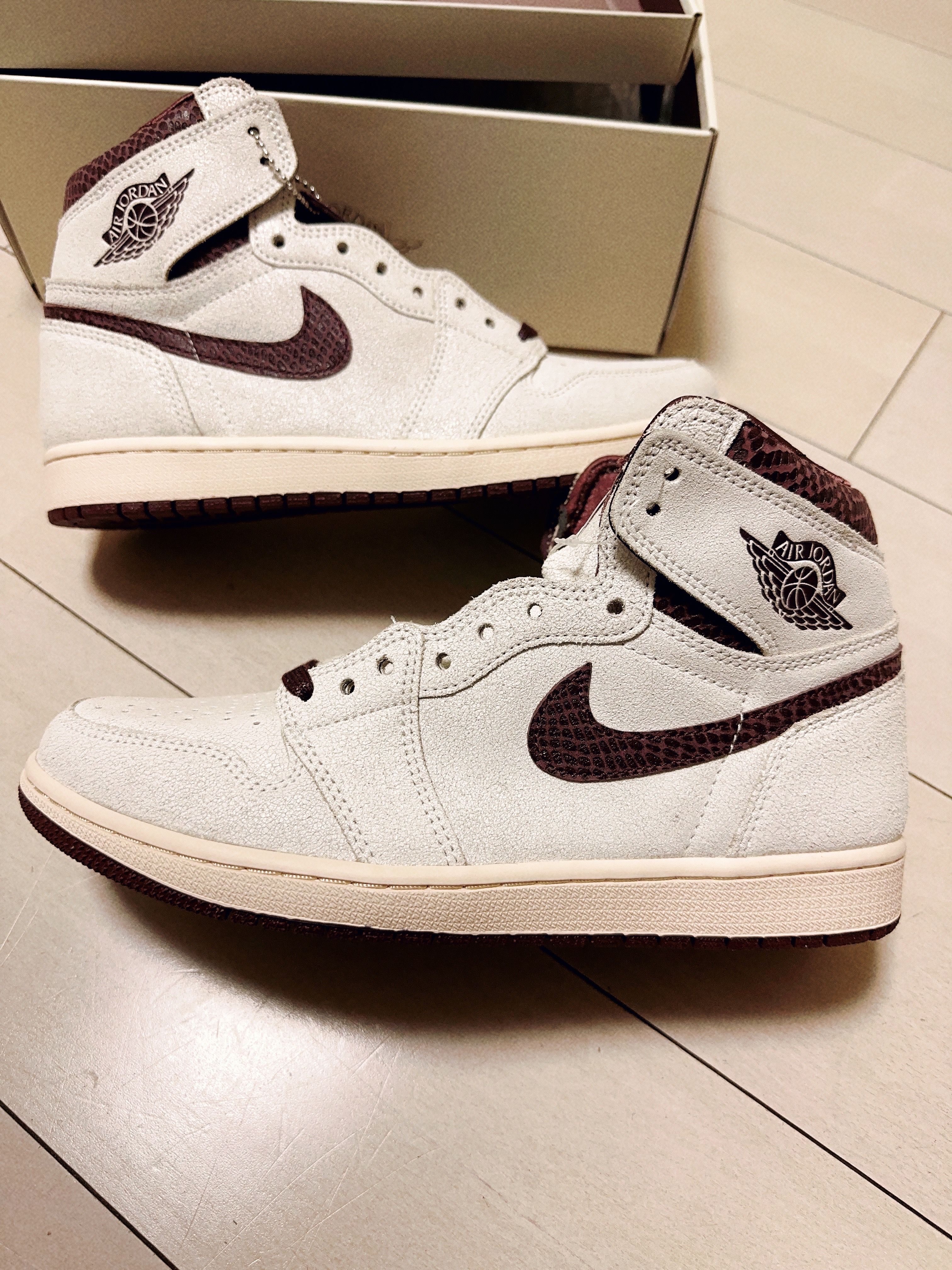 A Ma Maniere × Nike Air Jordan 1 Retro High OG "Sail and Burgundy"