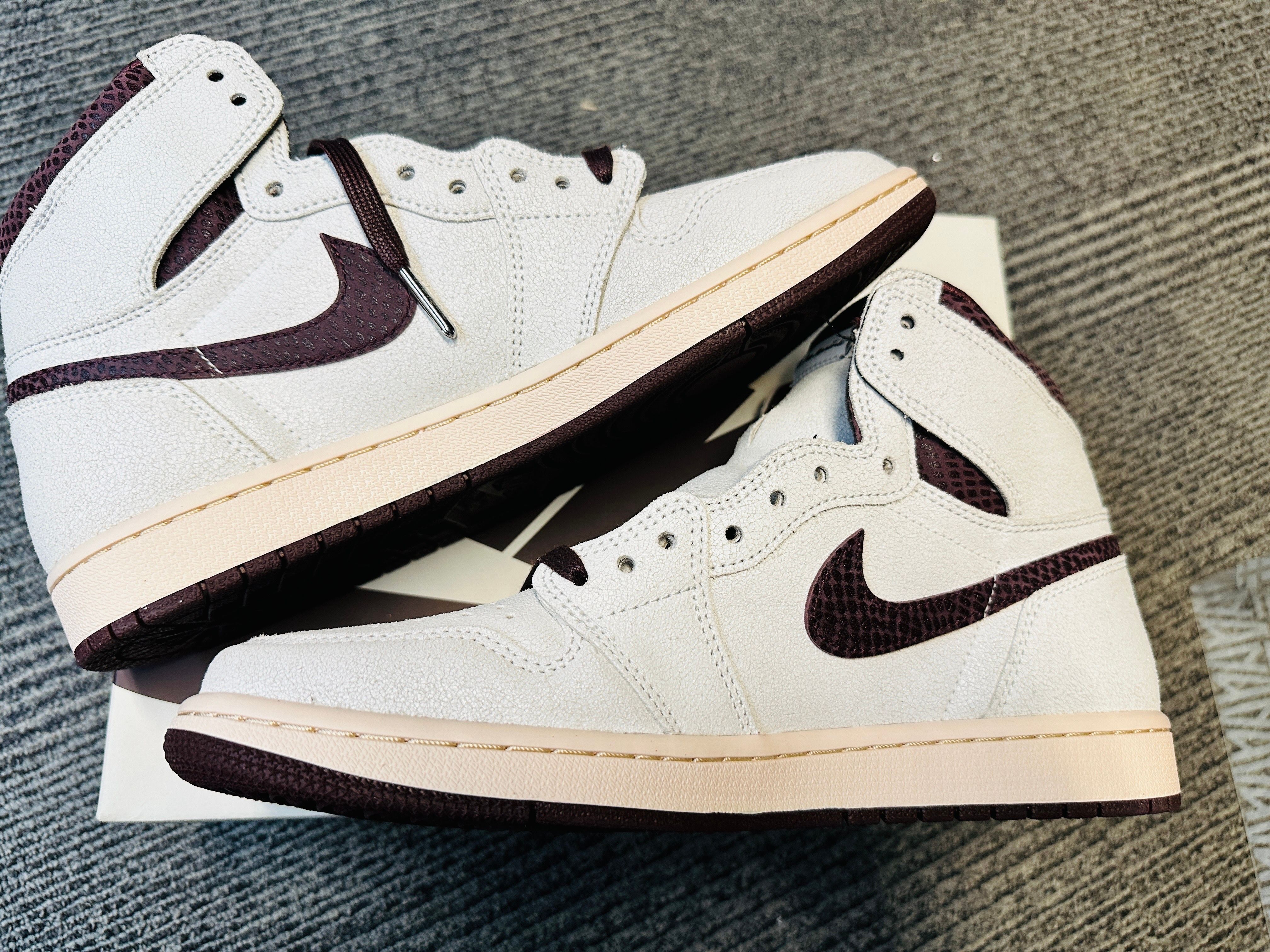 A Ma Maniere × Nike Air Jordan 1 Retro High OG "Sail and Burgundy"