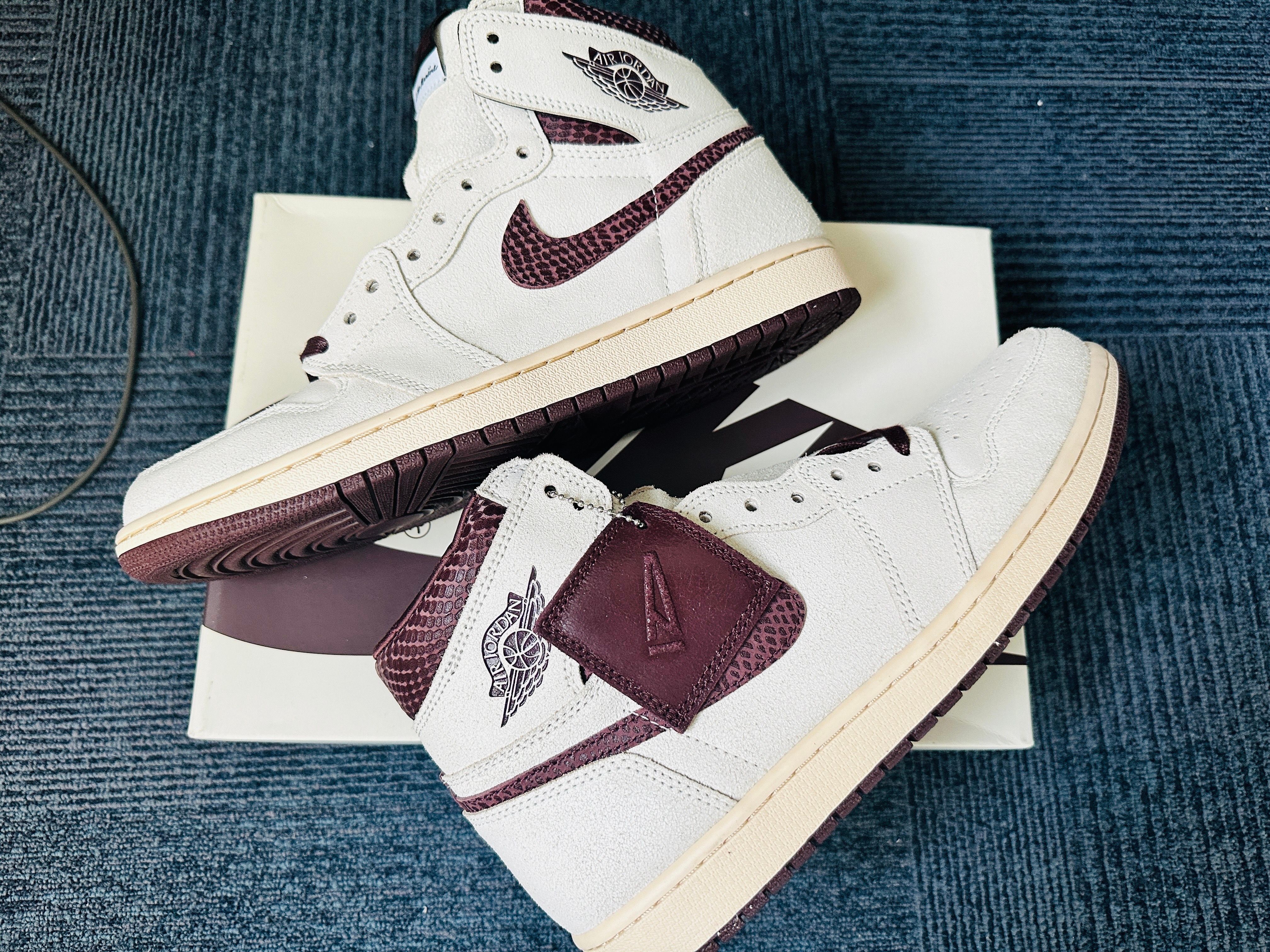 A Ma Maniere × Nike Air Jordan 1 Retro High OG "Sail and Burgundy"