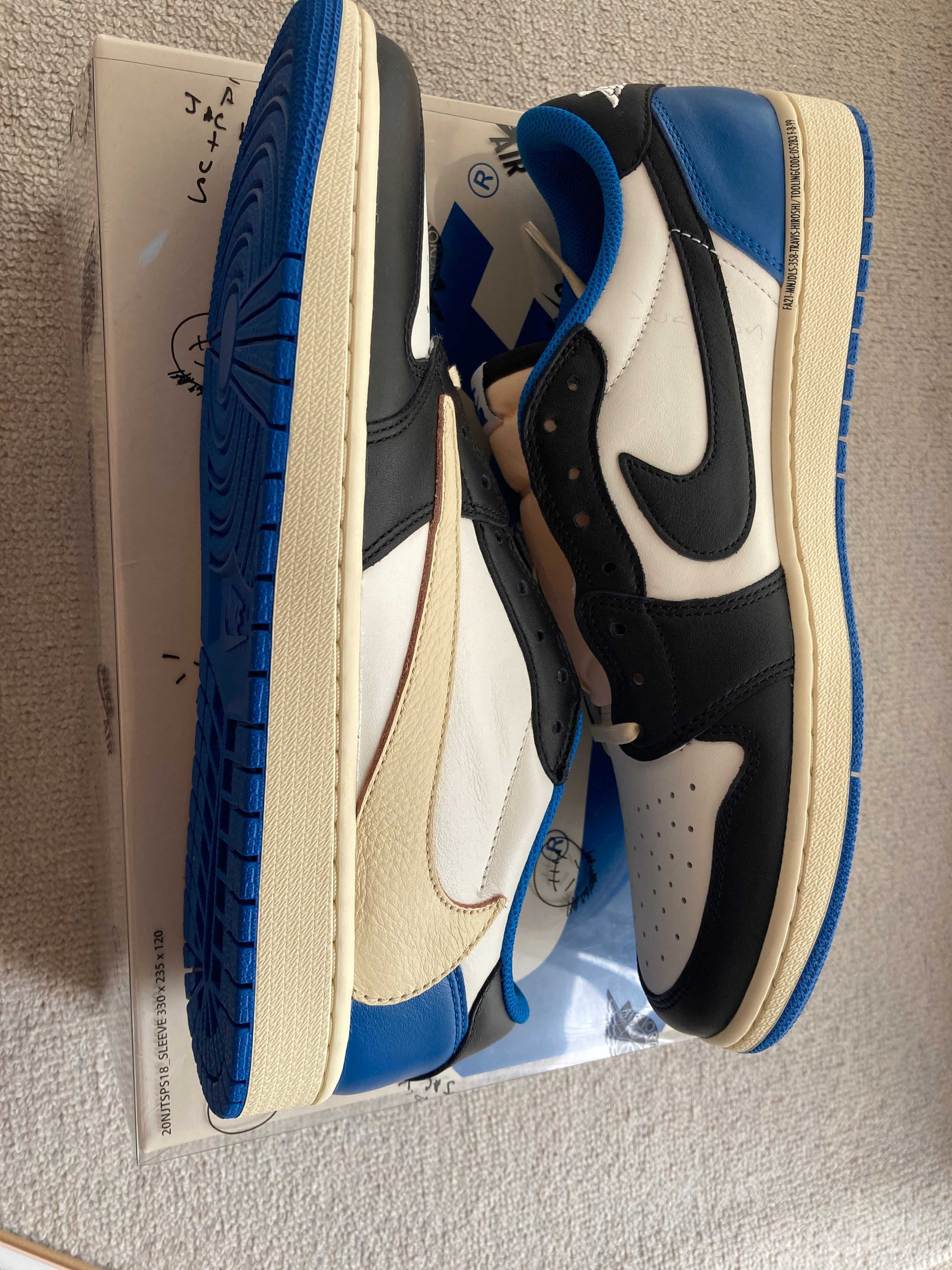 Travis Scott × fragment design × Nike Air Jordan 1 Low OG SP "Military Blue"