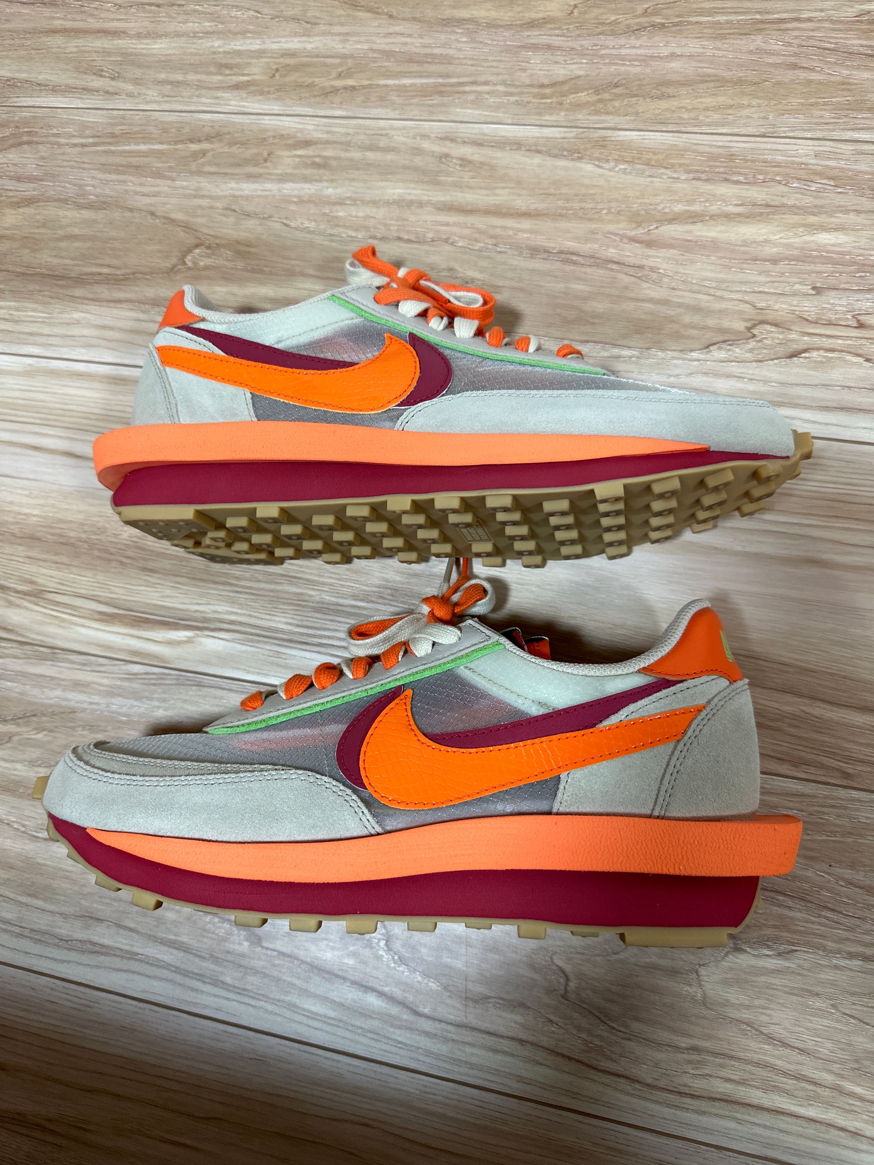 CLOT × Sacai × Nike LD Waffle "Orange Blaze"