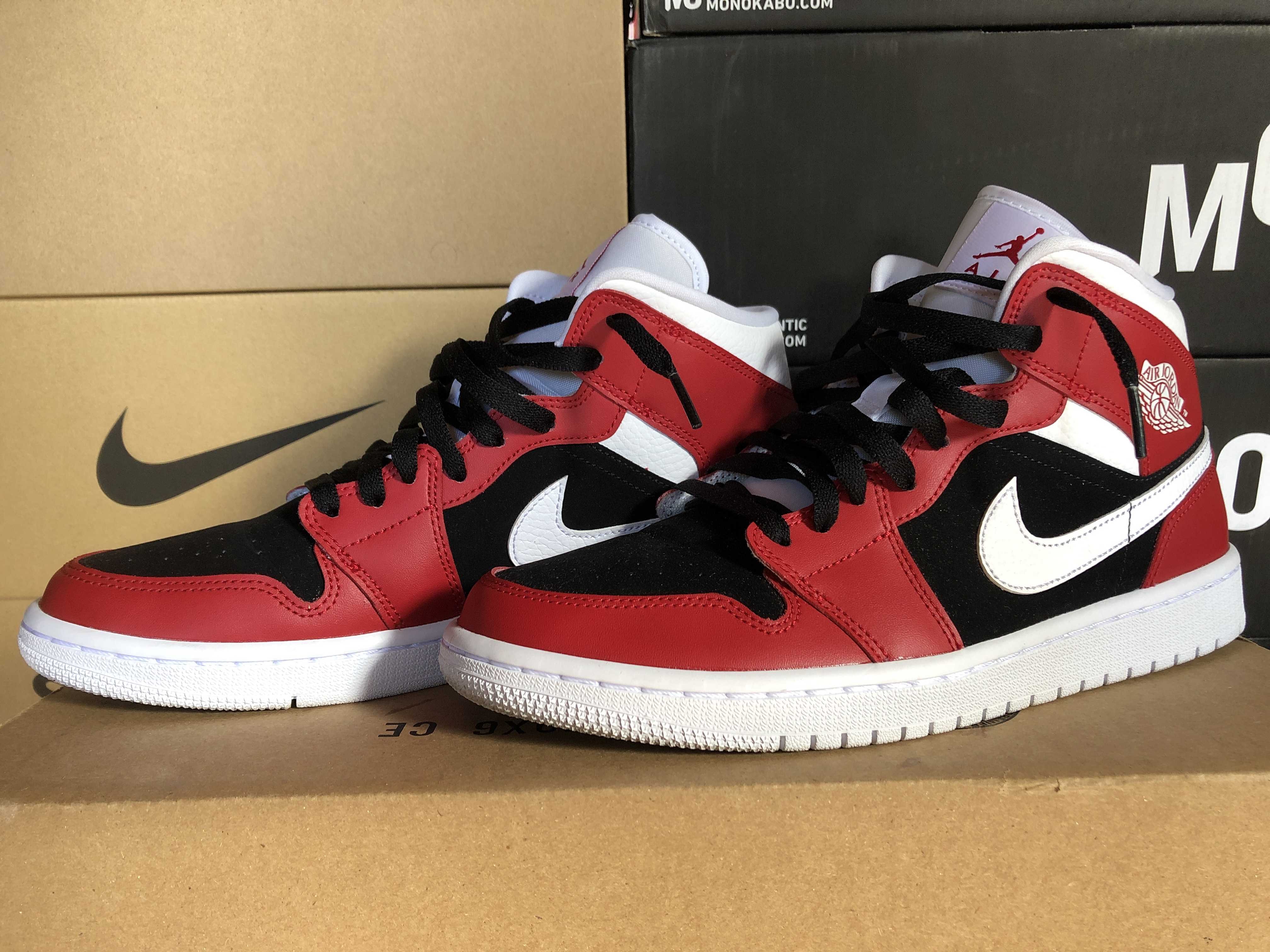 NIKE Women's AIR JORDAN 1 MID "GYM RED / BLACK /WHITE"