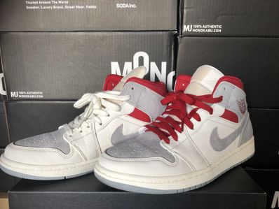 SNS×NIKE AIR JORDAN 1 MID "GREY/RED"