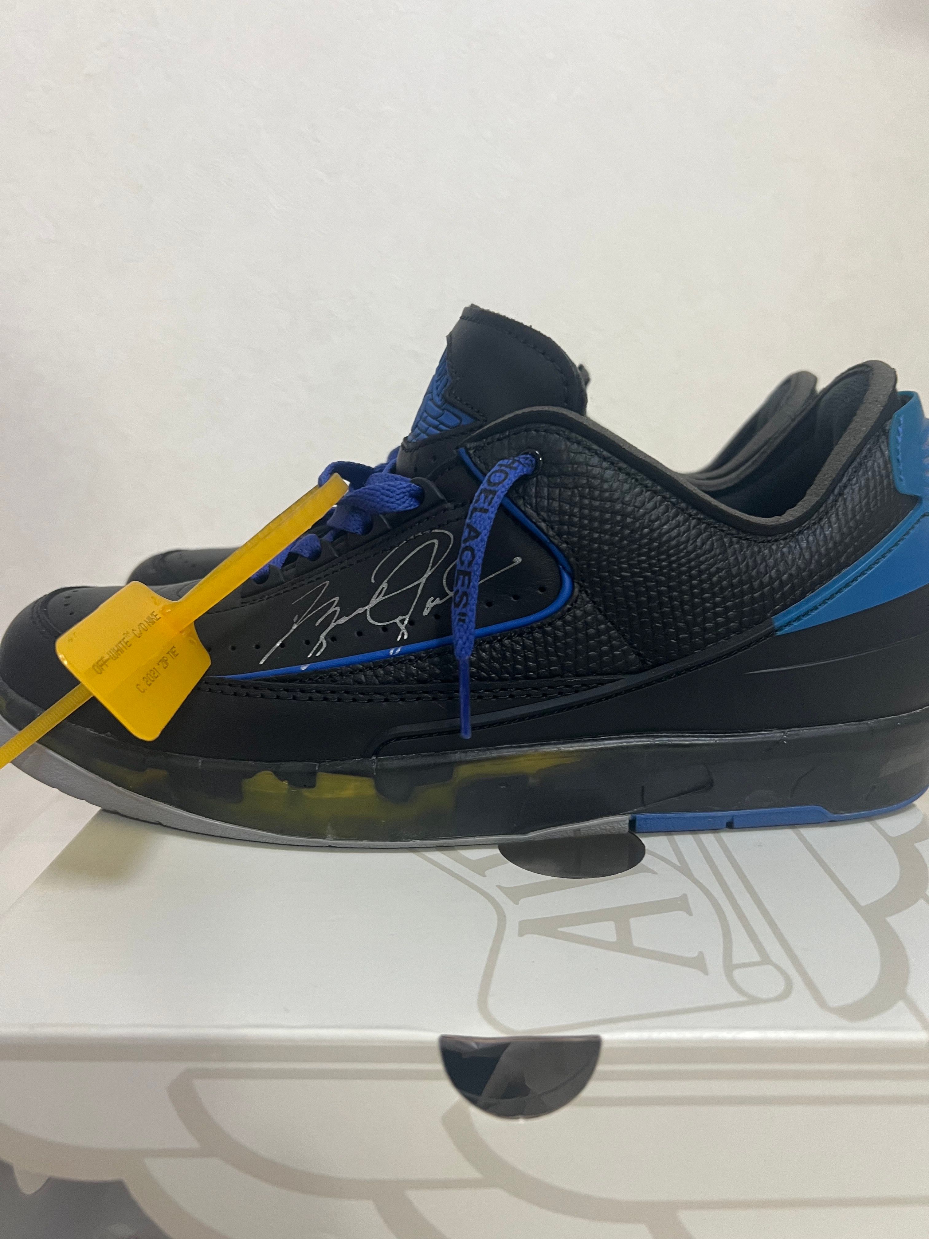 Off-White × Nike Air Jordan 2 Low "Black and Varsity Royal"