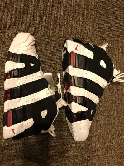 NIKE AIR MORE UPTEMPO "WHITE/BLACK/UNIVERSITY RED"(2020)