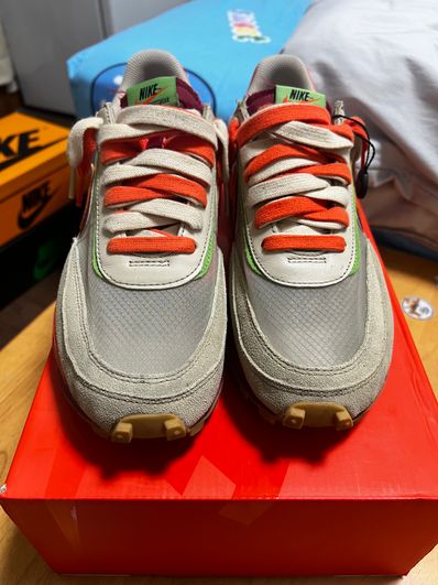 CLOT × Sacai × Nike LD Waffle "Orange Blaze"
