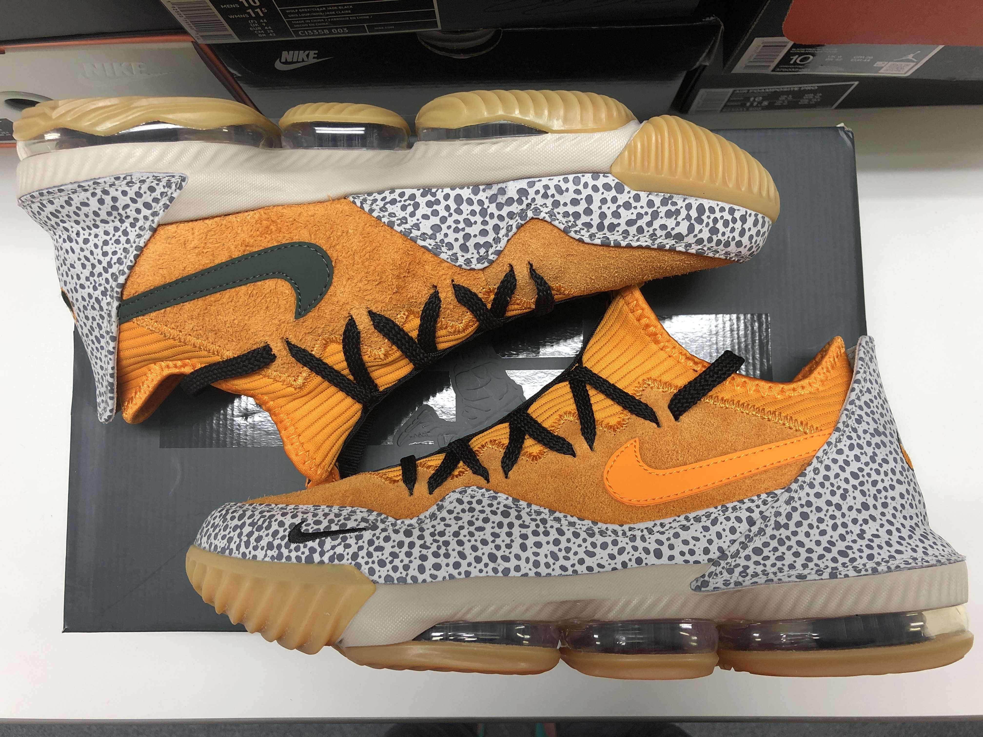 atmos × Nike LeBron 16 Low "Safari" (CD9471-800/CI3358-800)