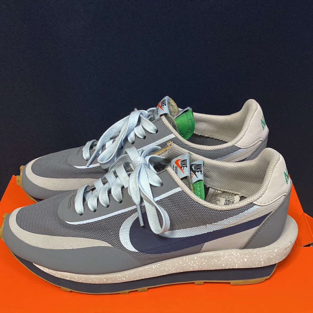 CLOT × Sacai × Nike LD Waffle "Grey Obsidian/Cool Grey"