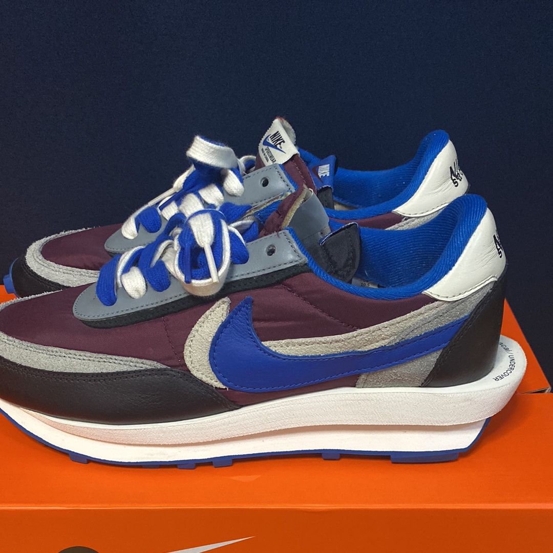 UNDERCOVER × sacai × Nike LD Waffle "Night Maroon/Pale Ivory-Ground Grey-Team Royal"