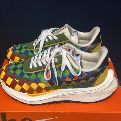 Jean-Paul Gaultier × sacai × Nike Air Woven VaporWaffle "Green Gusto"