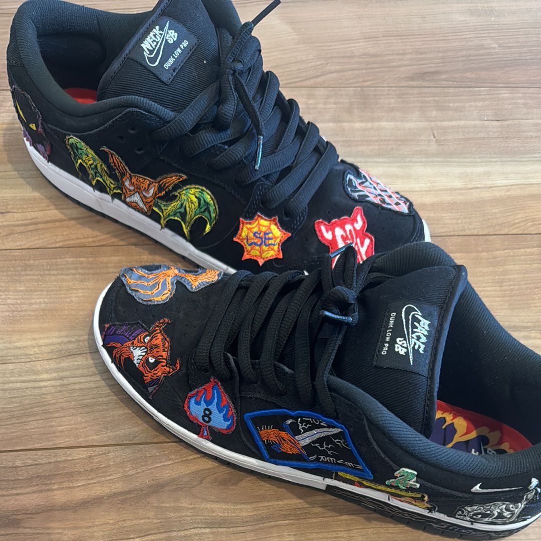 Neck face × Nike SB Dunk Low "Black/White/Multi Color"
