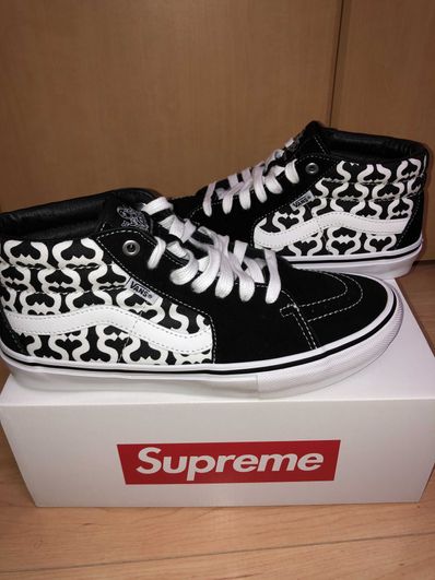 Supreme × Vans Monogram S Logo Skate Grosso Mid "Black"