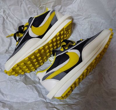 UNDERCOVER × sacai × Nike LD Waffle "Black/Sail-Dark Grey-Bright Citron"