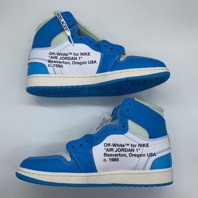 Off-White × Nike Air Jordan 1 High UNC "White/Dark Powder Blue"