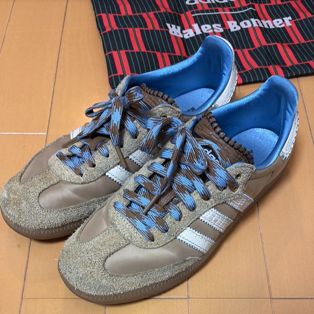 Wales Bonner × adidas Nylon Samba "Desert/Wonder White/Ash Blue"