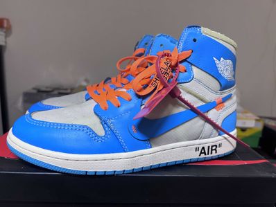 Off-White × Nike Air Jordan 1 High UNC "White/Dark Powder Blue"